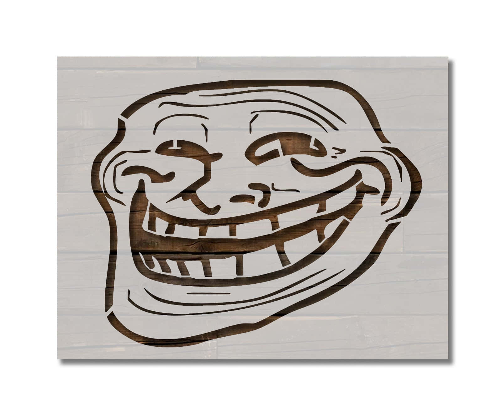 白色磚牆上的 troll face 迷因模板