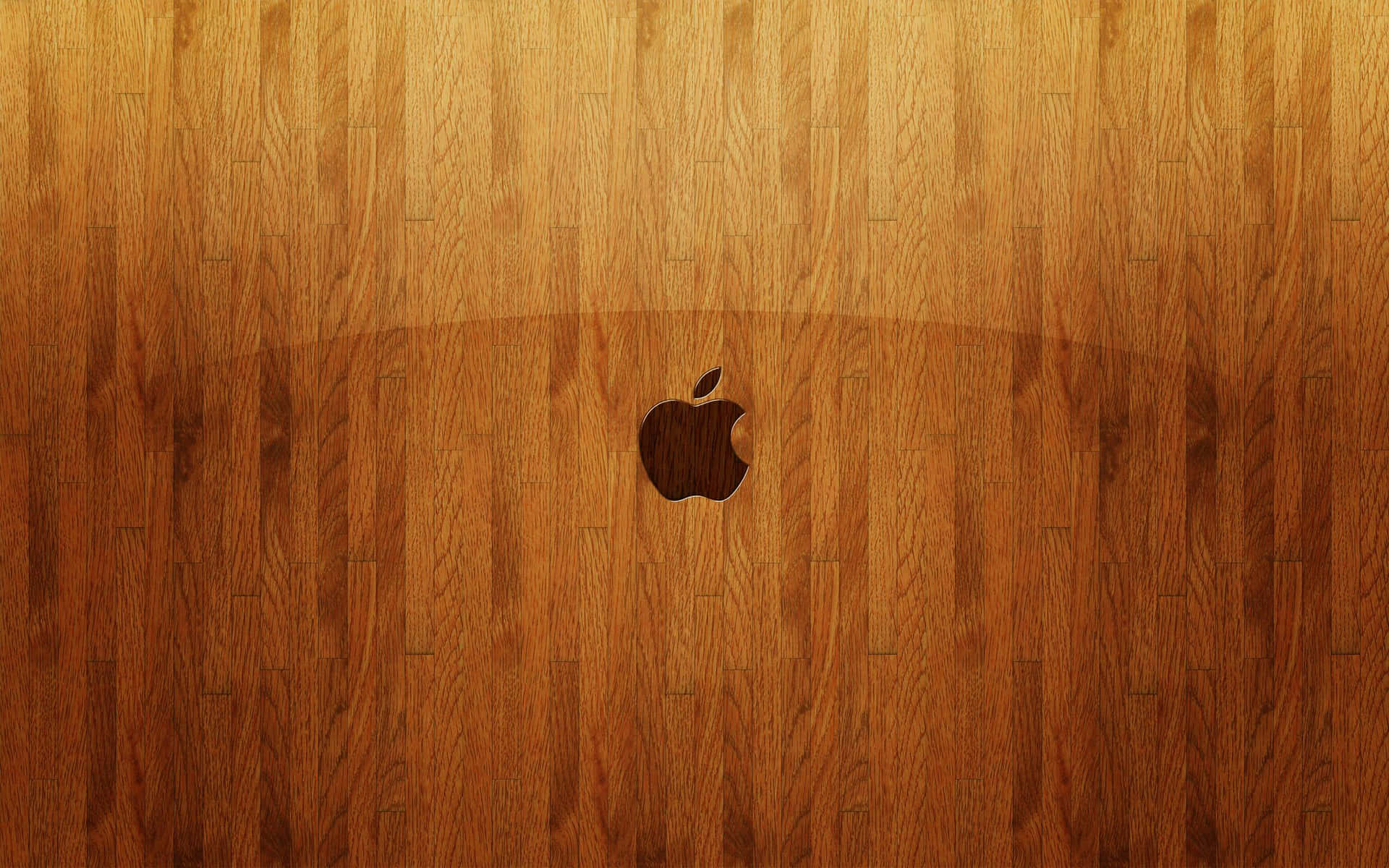 Apple標誌在天然木紋背景上。