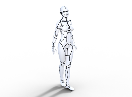 未來女性機器人插畫