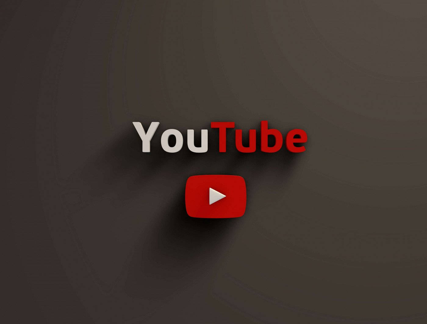YouTube 標誌，紅色播放按鈕在深灰色背景上