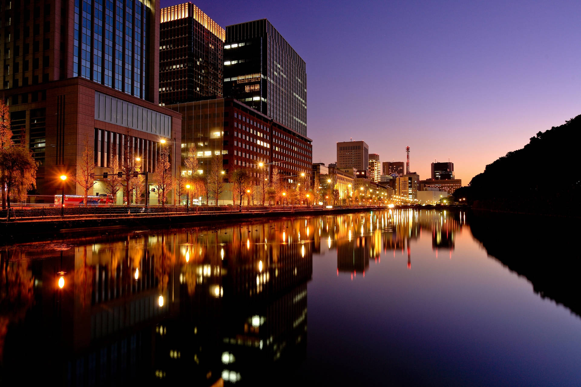 東京日本黃昏城市燈光壁紙
