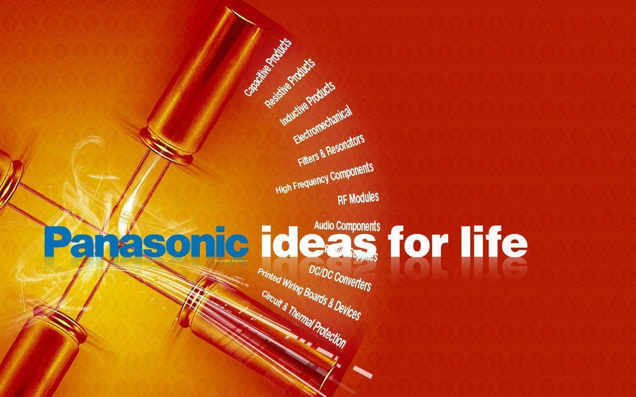 Panasonic 電子元件在漸變背景上發光發熱。