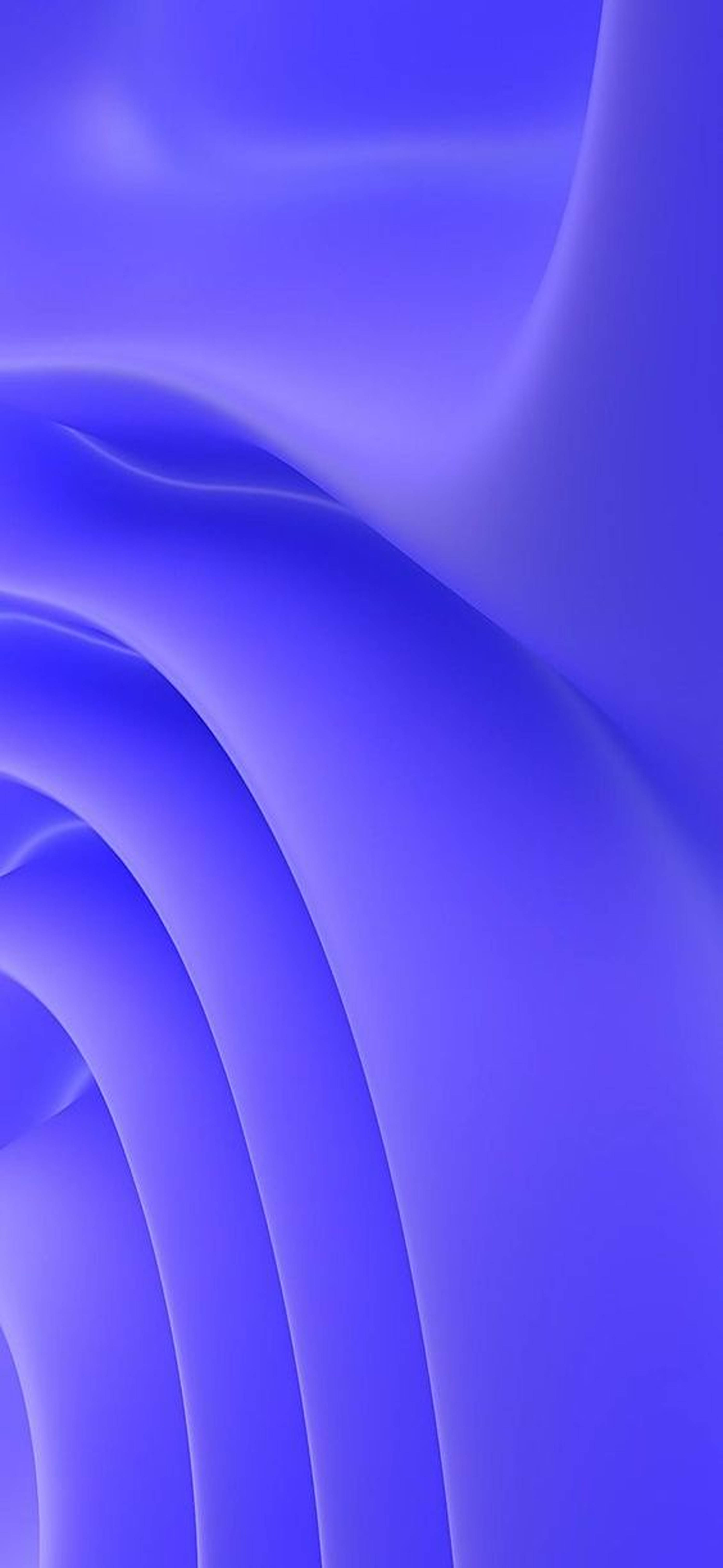 抽象 桌布 壁紙 — 柔光中深藍與紫羅蘭色曲線流動的抽象布料。