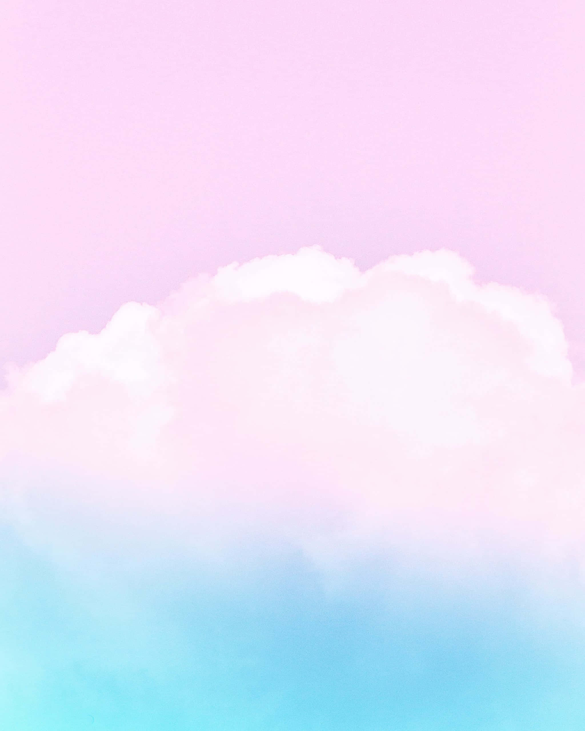 柔光夜空，淡藍粉紫 壁紙 — 柔和粉彩水彩天空，帶有混合粉紅和藍色調的蓬鬆雲朵。