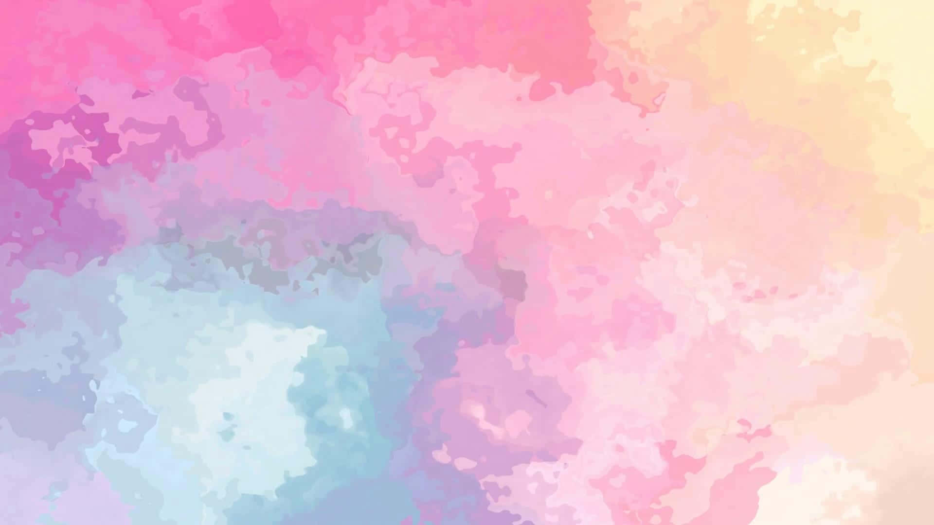 Pastel Minimalist 桌布 壁紙 — 柔和嘅粉彩水彩洗滌混合粉紅色、紫色、藍色同黃色，形成夢幻嘅抽象漸變。