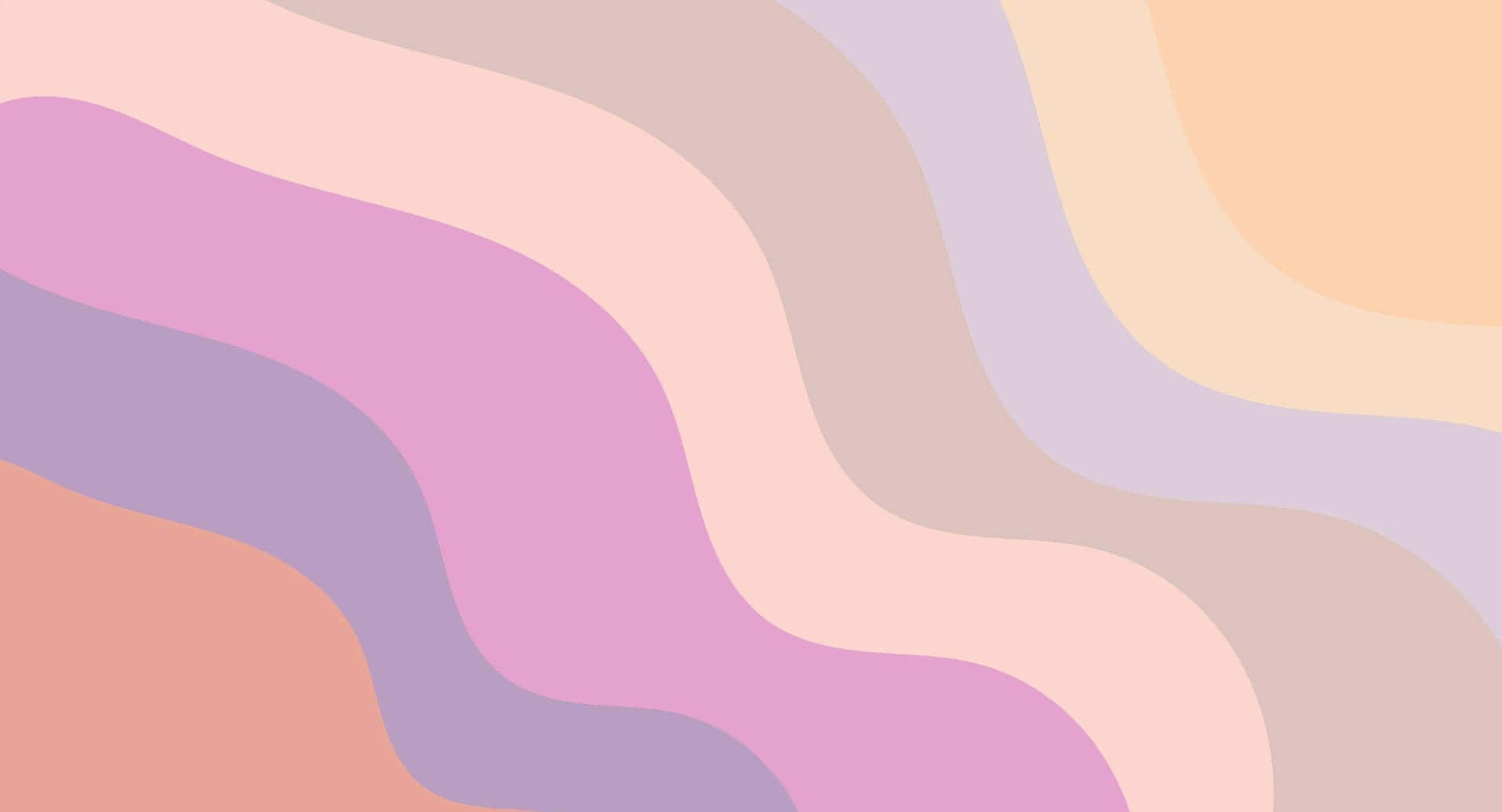 Pastel Abstract 桌布 壁紙 — 柔和嘅粉彩波浪，以粉紅、薰衣草、蜜桃同米色，喺極簡抽象背景上流動。