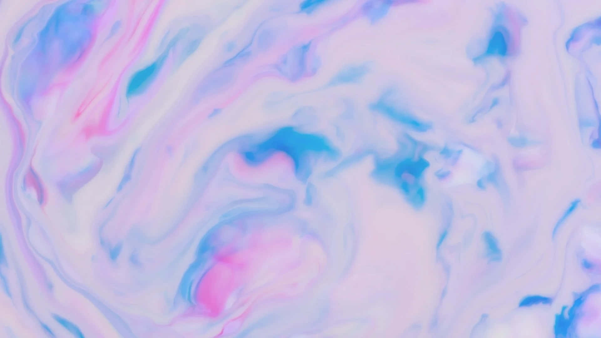 Twitter Header 桌布 壁紙 — 柔和嘅粉紅、藍色同白色漩渦圖案，創造出夢幻嘅抽象流體藝術構圖。