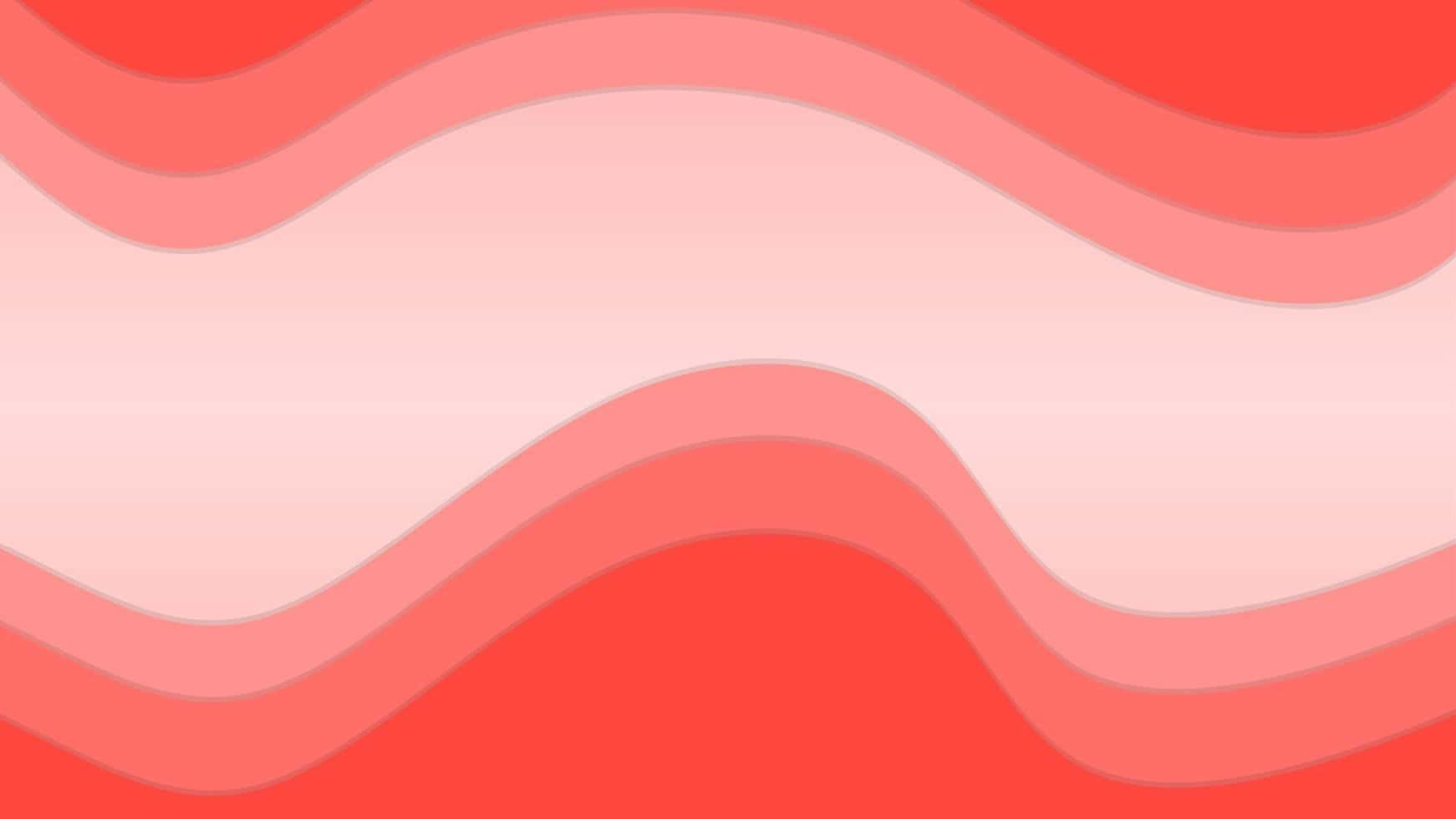 Pastel Red Aesthetic 桌布 壁紙 — 柔和層疊的珊瑚波浪在漸變背景上流動，呈現舒緩的柔和色調。