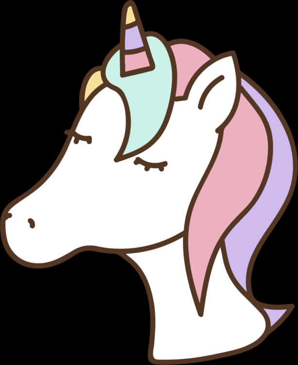 柔和彩色獨角獸頭像圖案 壁紙