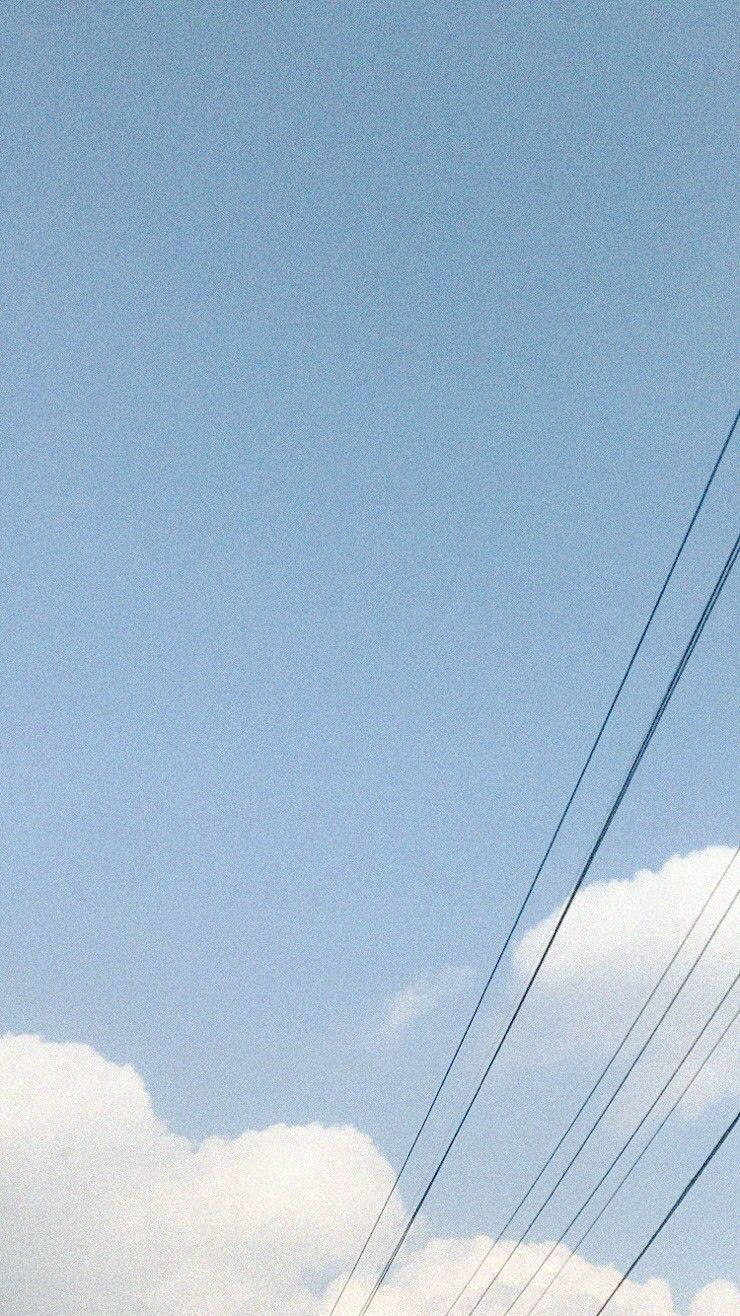 藍天白雲與電線