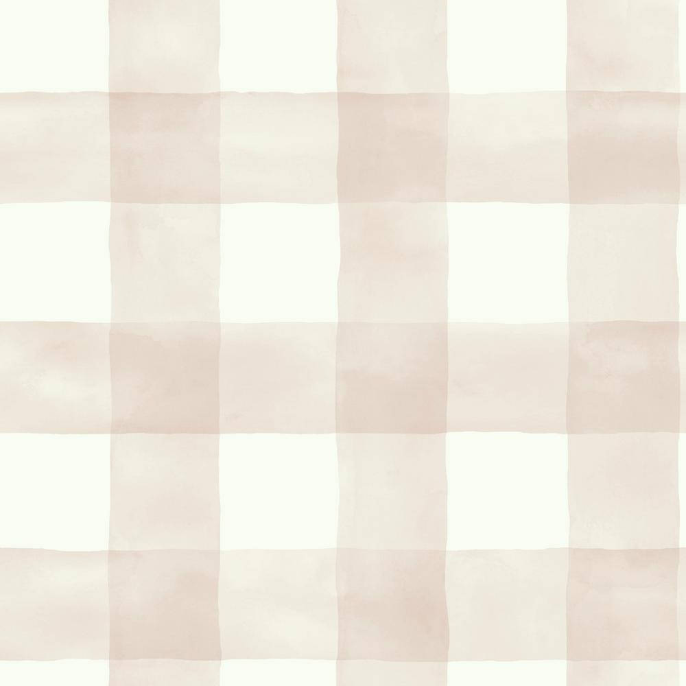 White Pattern 桌布 壁紙 — 柔和水彩格仔圖案，以胭脂色和奶油色為主，帶有輕柔的筆觸質感。