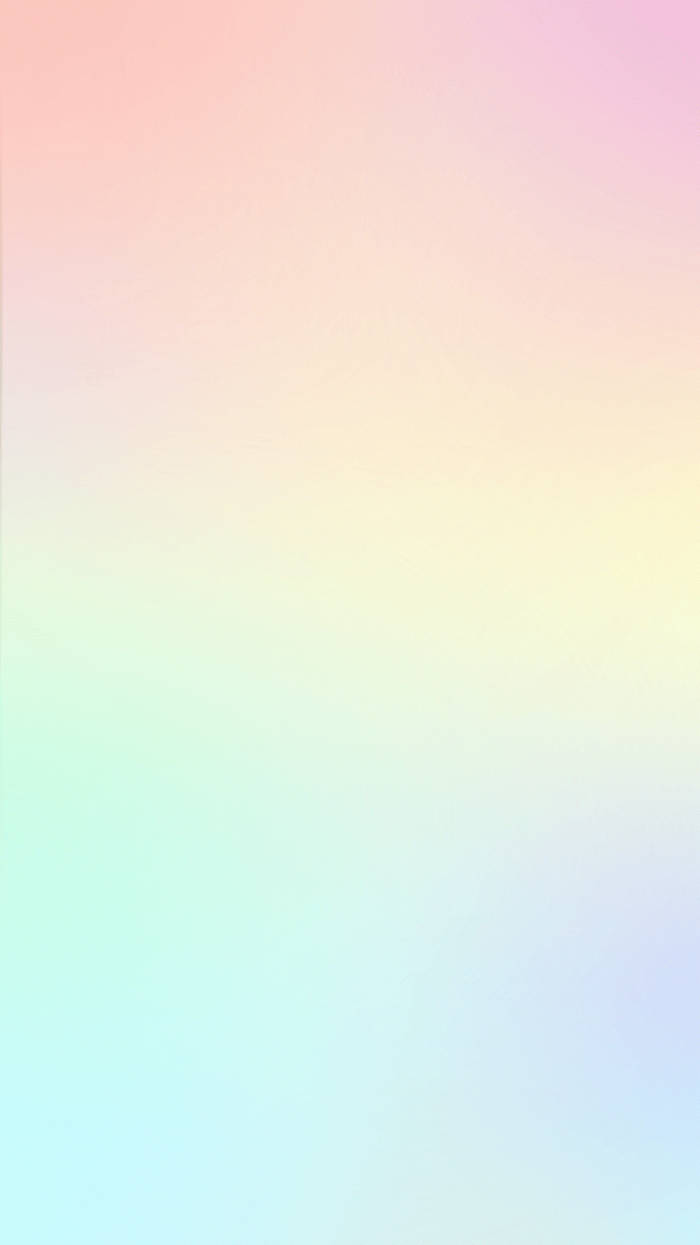 柔和水彩風彩虹iPhone壁紙 壁紙 — 柔和粉彩漸變壁紙，融合蜜桃、粉紅、黃色、薄荷和薰衣草色調，過渡平滑無縫。