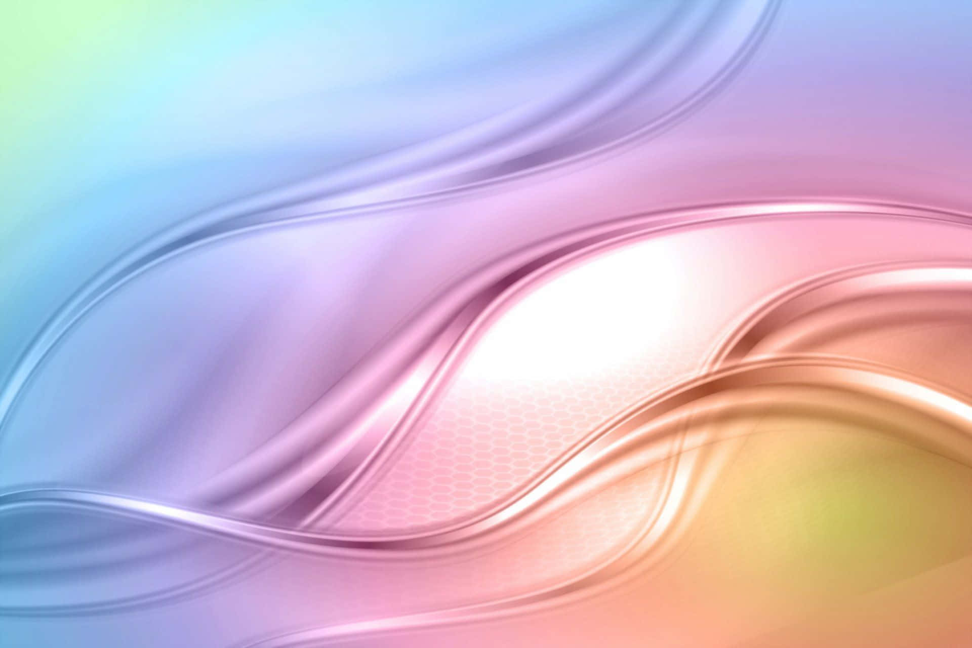 Pastel Abstract 桌布 壁紙 — 柔和流動的粉彩絲帶優雅地彎曲穿過框架，帶有柔和發光的高光。
