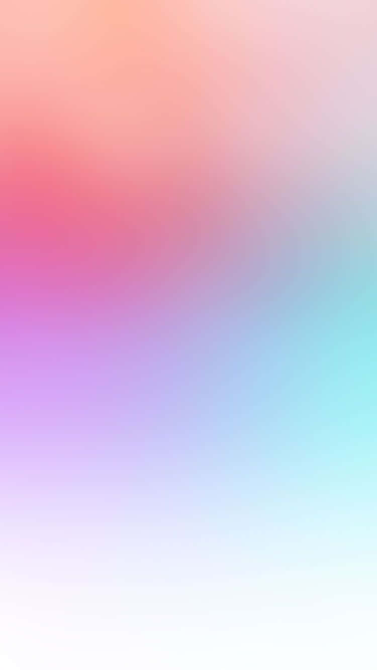 柔和粉彩漸變，粉紅、紫色和青色融入白色。 — 粉紅色 iPhone 壁紙