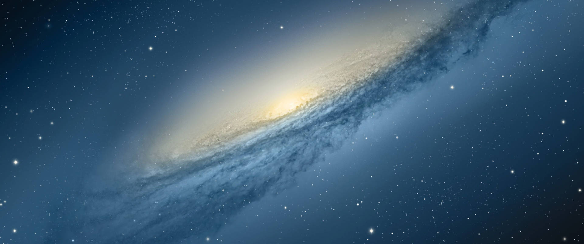 螺旋星系，具有明亮的核心和充滿恆星的旋轉臂。