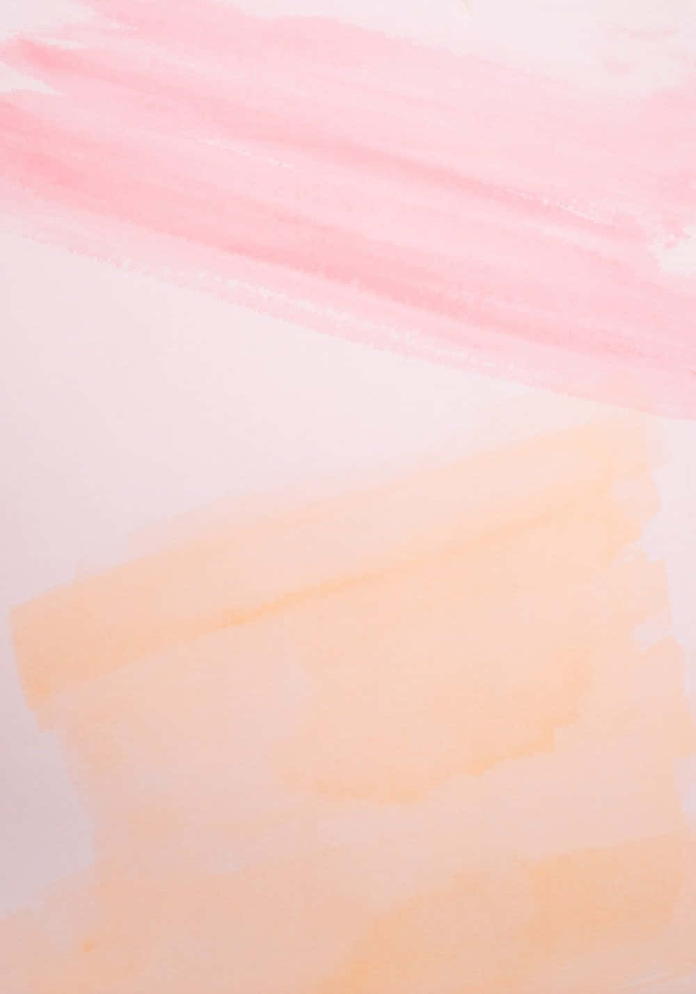 Pink Watercolor 桌布 壁紙 — 柔和的水彩洗滌，粉紅與蜜桃色在淺色畫布上以鬆散筆觸輕輕融合。