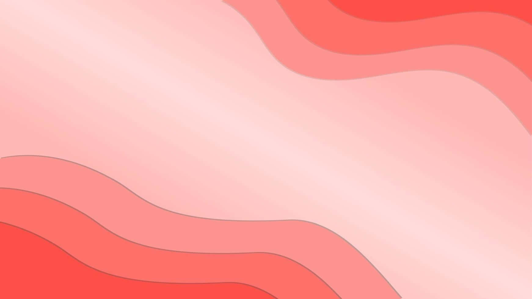 Pastel Red Aesthetic 桌布 壁紙 — 柔和的珊瑚粉紅色波浪在漸變背景上輕輕流動，呈現極簡數位插畫風格。