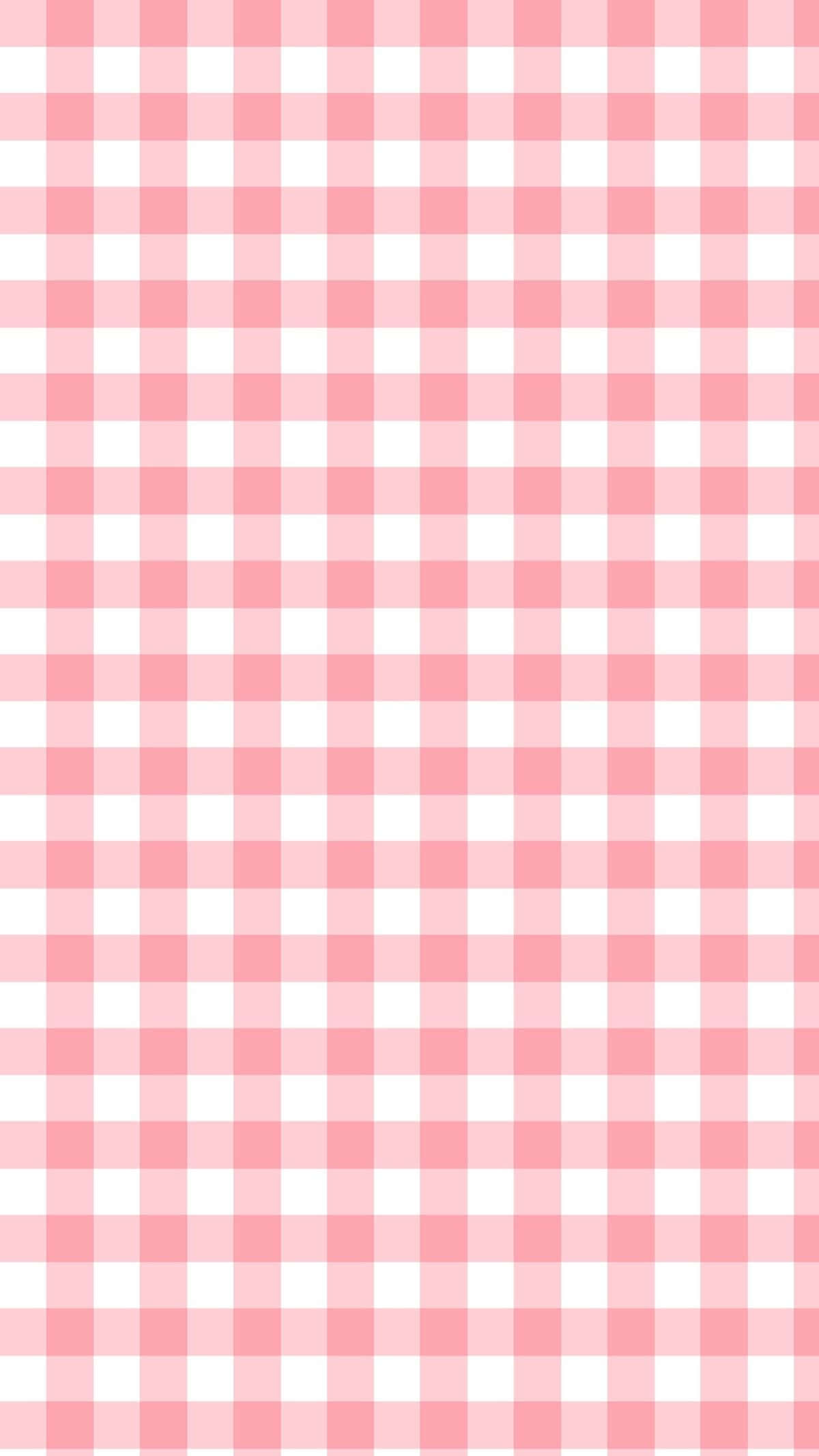 Pink Grid 桌布 壁紙 — 柔和的粉紅色和白色格仔圖案以整潔的重複網格填滿整個畫面。
