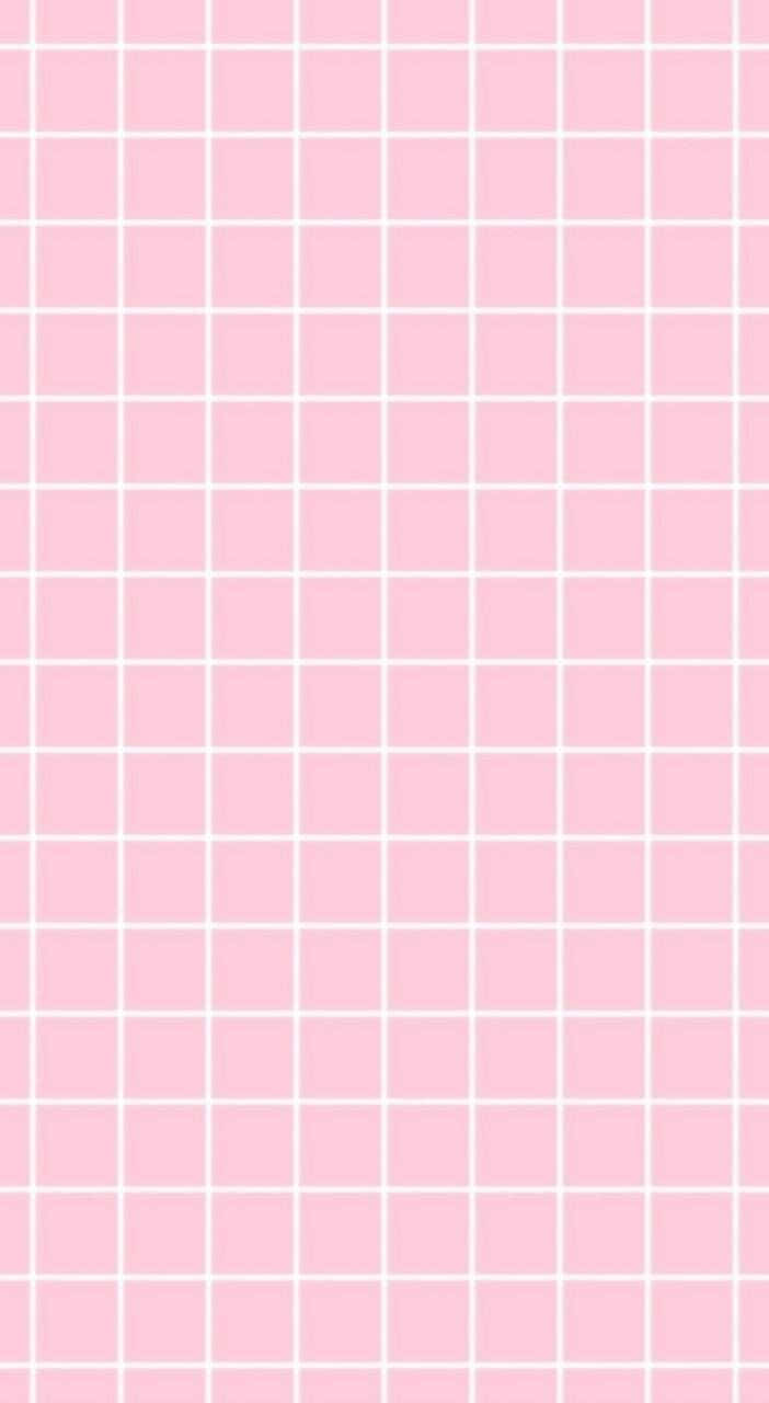 Pink Grid 桌布 壁紙 — 柔和的粉紅色背景，帶有細微的白色網格圖案，營造出簡潔的極簡美學。