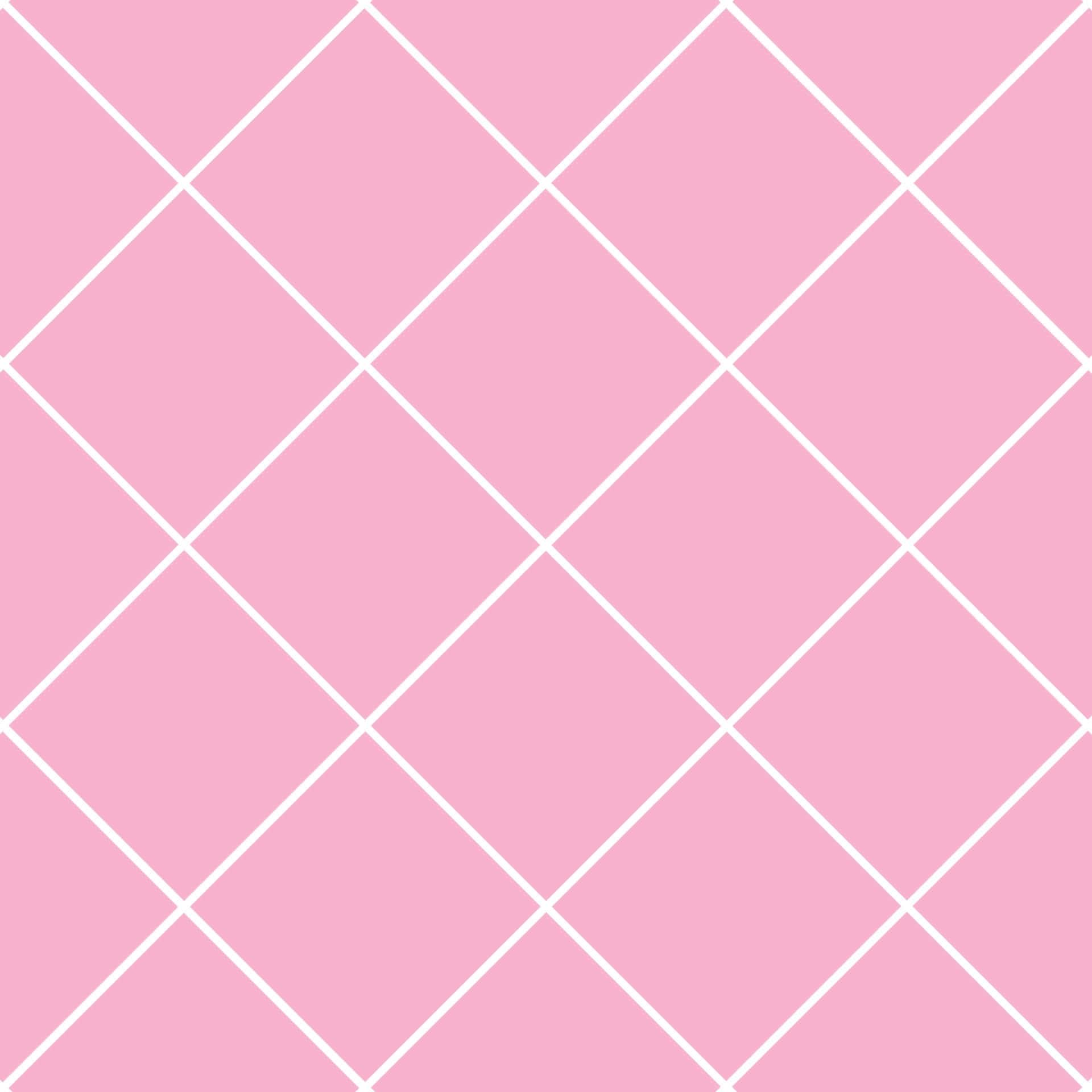 Pink Grid 桌布 壁紙 — 柔和的粉紅色背景，帶有重複的白色菱形網格圖案，營造出乾淨的幾何設計。