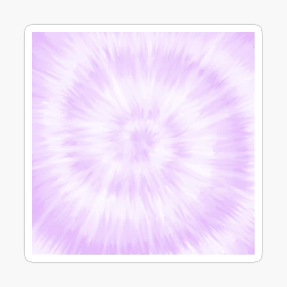 Purple Tie Dye 桌布 壁紙 — 柔和的薰衣草色和白色放射狀爆裂圖案從明亮的中心向外擴散。