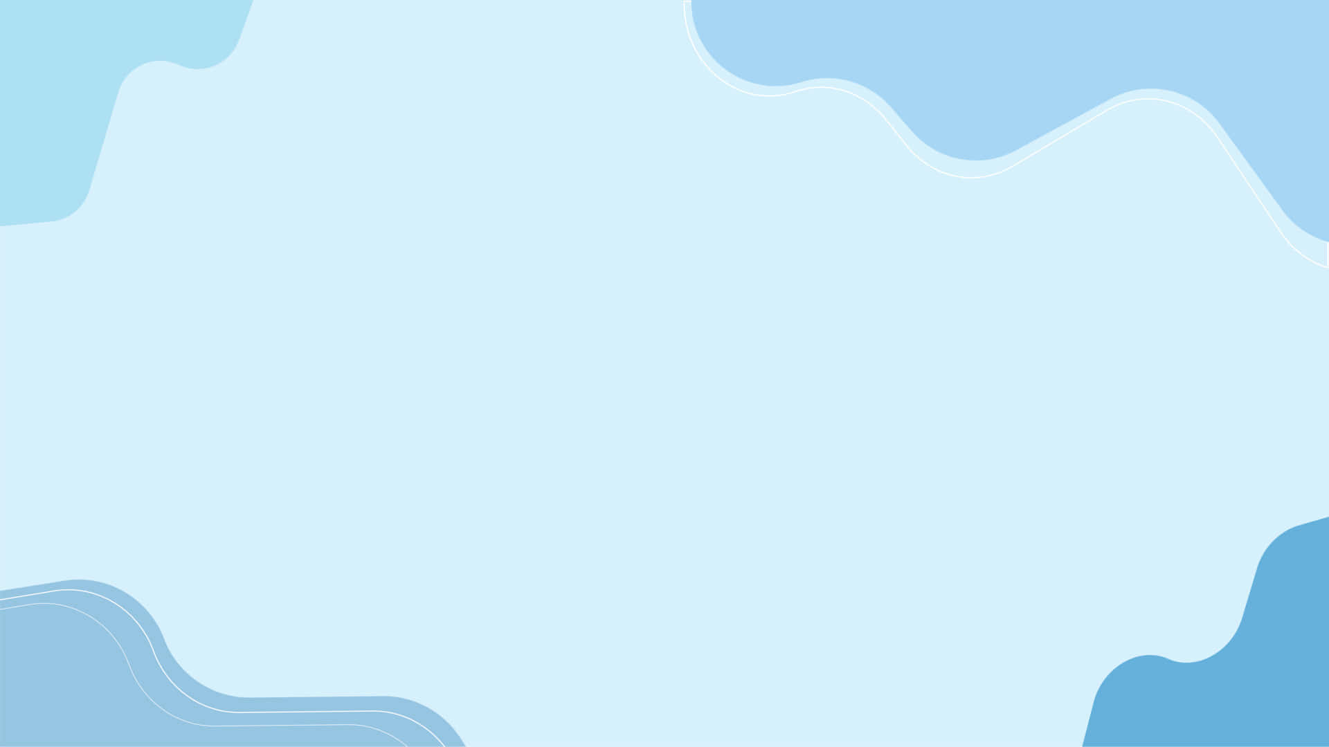 Cute Blue 桌布 壁紙 — 柔和的藍色抽象波浪，帶有層疊輪廓，襯托出極簡的淺藍色背景。