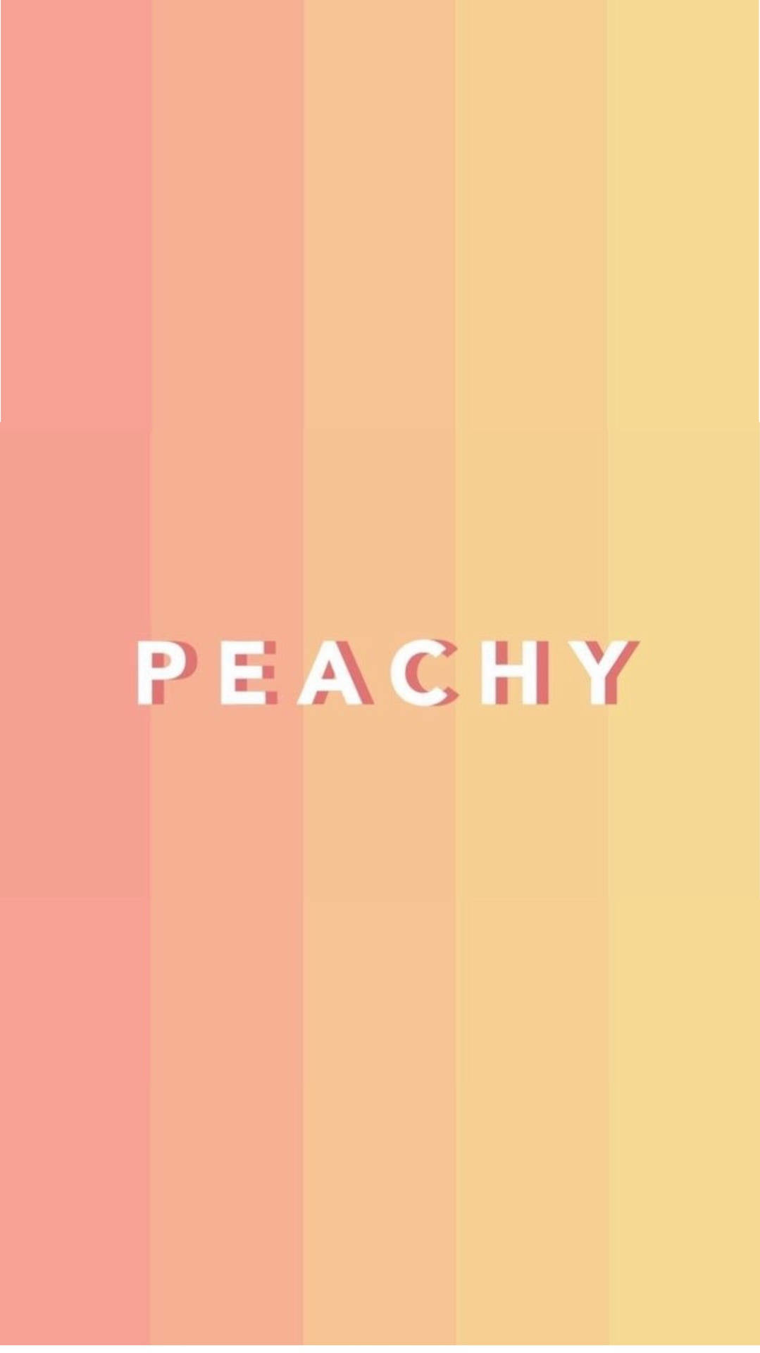 蜜桃漸變背景，白色文字「PEACHY」。