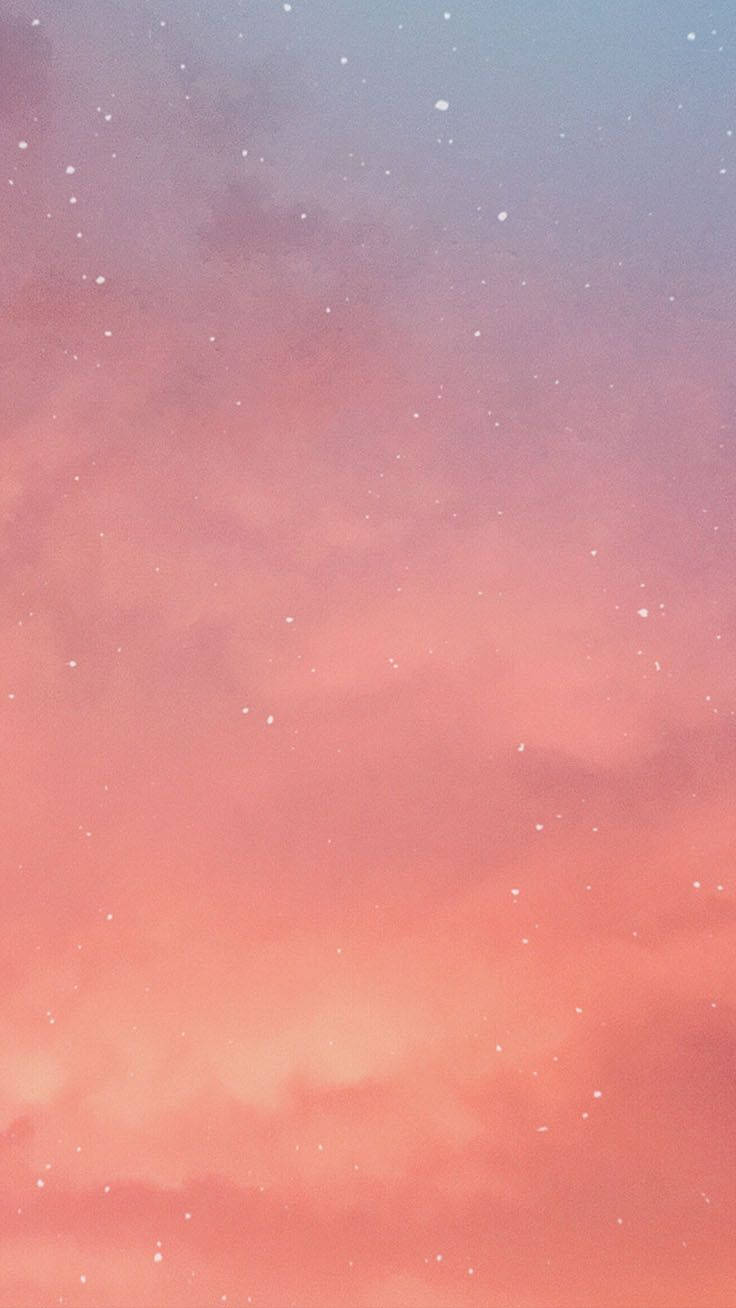 柔和嘅粉紅色同紫色暮色天空，有星星散落