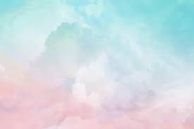 粉紅同藍色天空嘅粉彩水彩雲