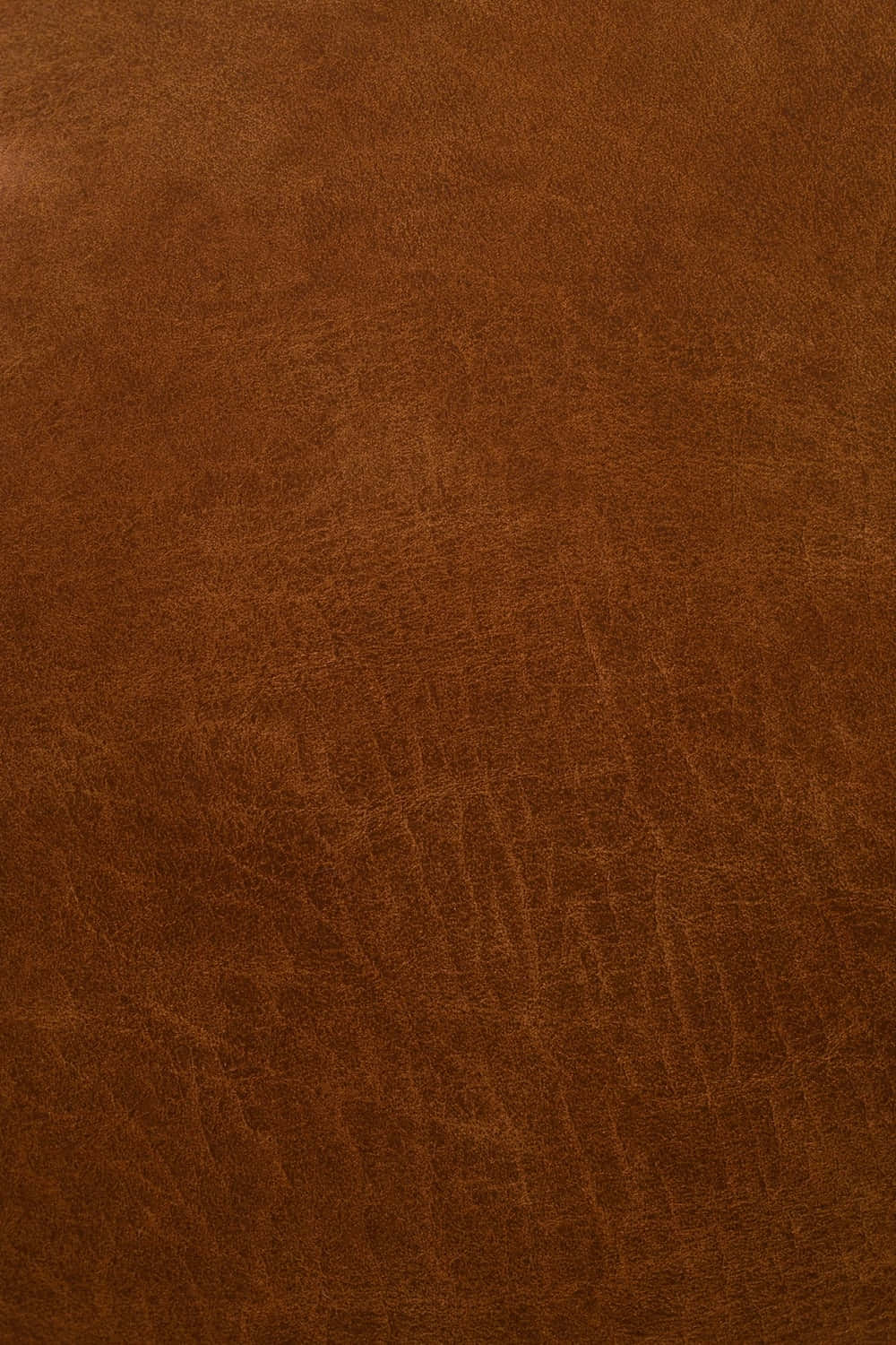Brown Leather 桌布 壁紙 — 柔軟燈光下，豐富棕色皮革的微距特寫，展現天然紋理與細微皺褶。