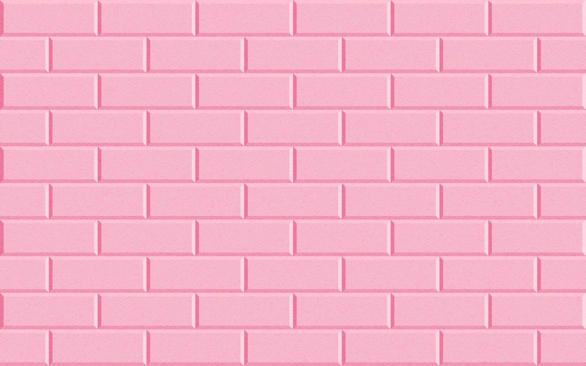 Pink Wall 桌布 壁紙 — 柔軟的粉紅磚牆，帶有細膩紋理和乾淨的砂漿線條，營造出簡約的城市背景。