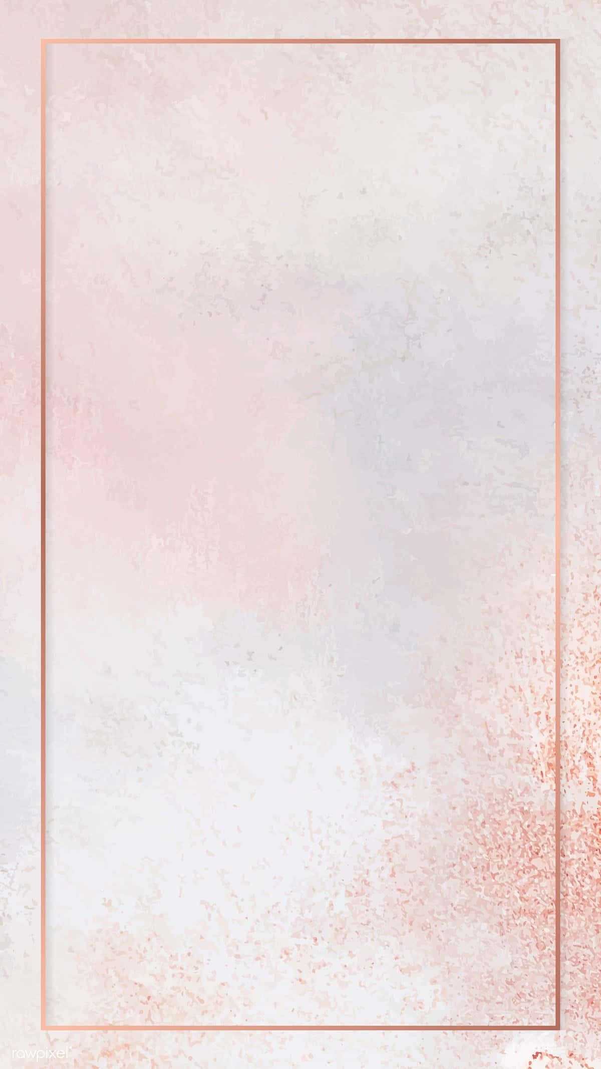 Pastel Phone 桌布 壁紙 — 柔軟的粉紅色和白色紋理背景，由精緻的玫瑰金邊框框起。