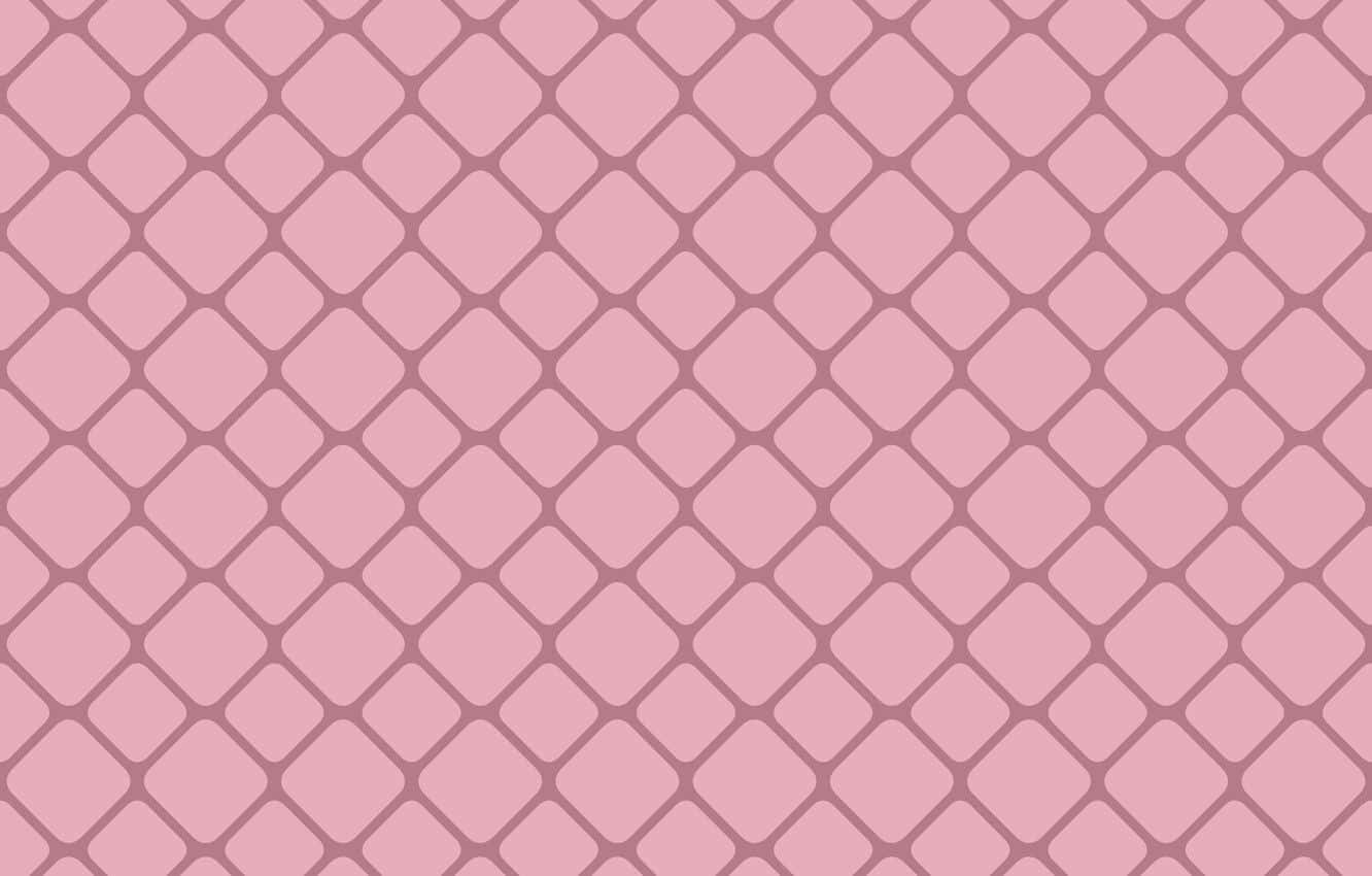 Pink Grid 桌布 壁紙 — 柔軟的粉紅色牆紙，帶有重複的菱形網格圖案，色調柔和。