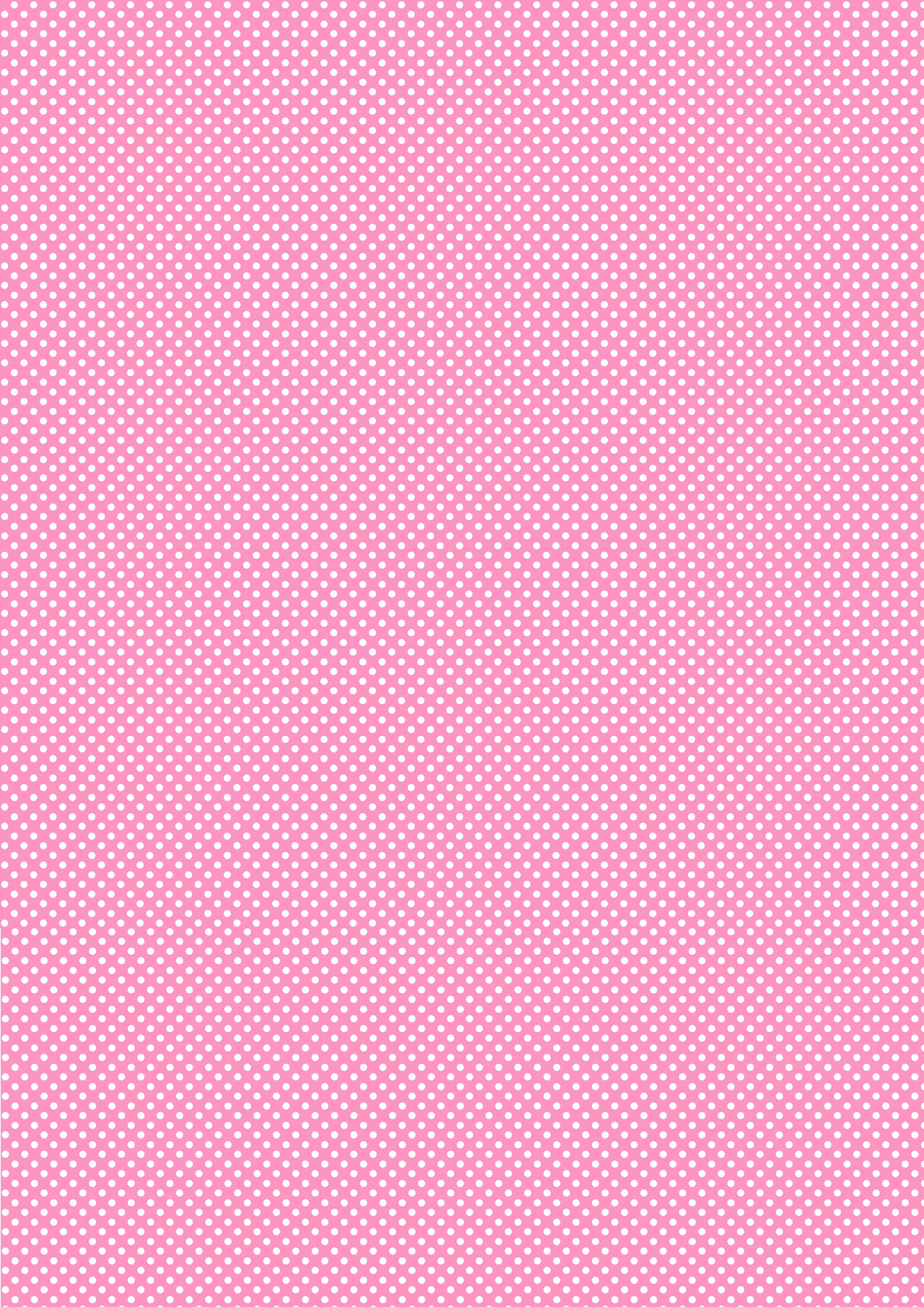 Pink Polka Dot 桌布 壁紙 — 柔軟的粉紅色背景，均勻分佈著白色圓點，營造出俏皮甜美的視覺質感。