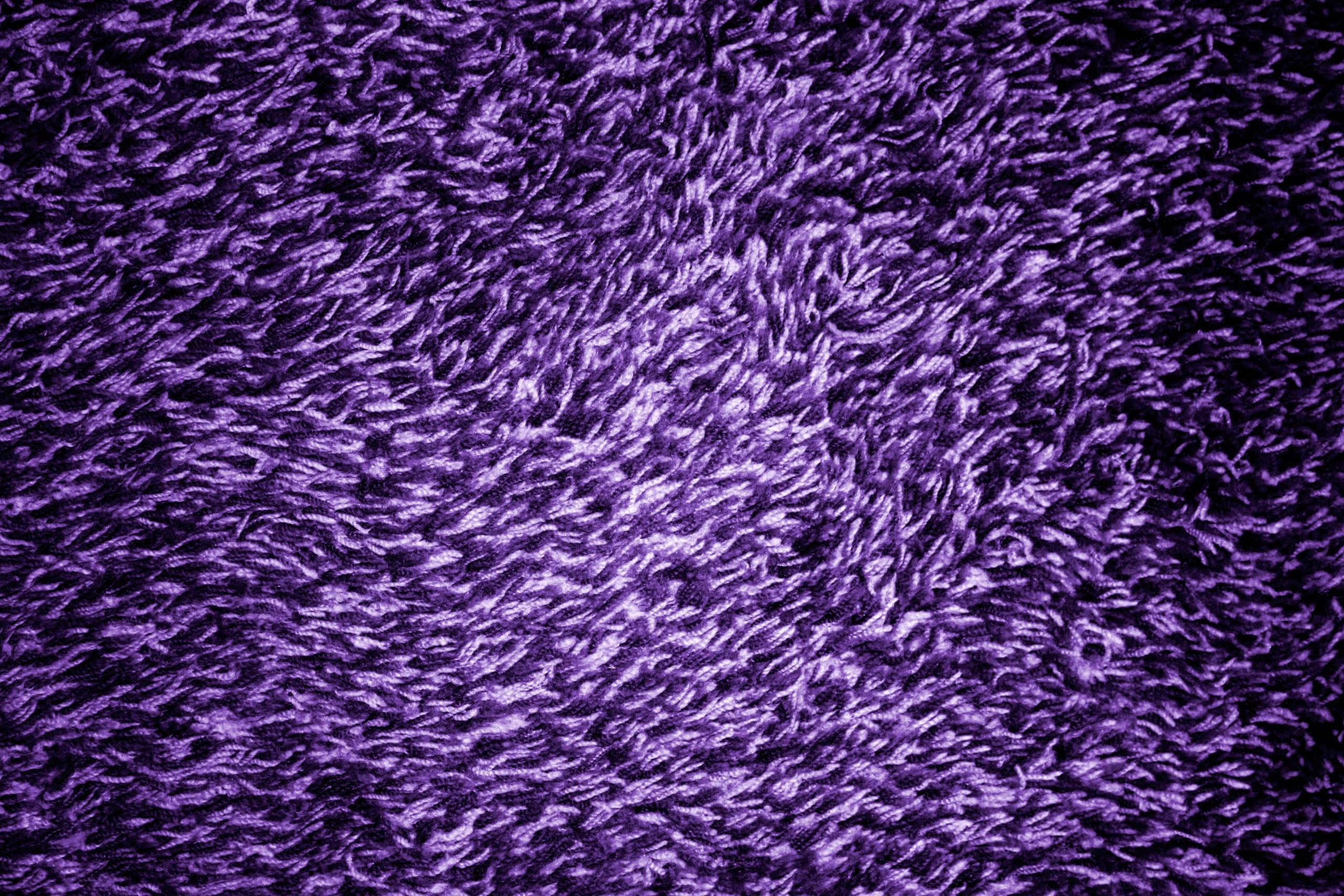 Purple Fur 桌布 壁紙 — 柔軟紫色長毛絨地毯的微距特寫，紋理纖維在柔和漸變中捕捉光線。
