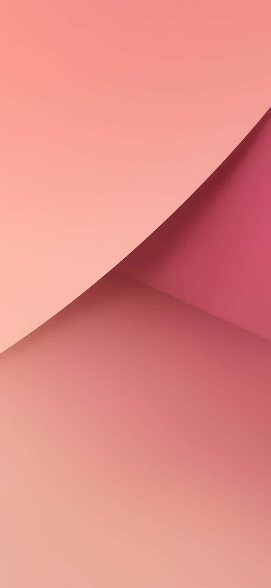 Peach iPhone 桌布 壁紙 — 桃色和洋紅色的幾何平面柔和漸變，營造出極簡抽象構圖。