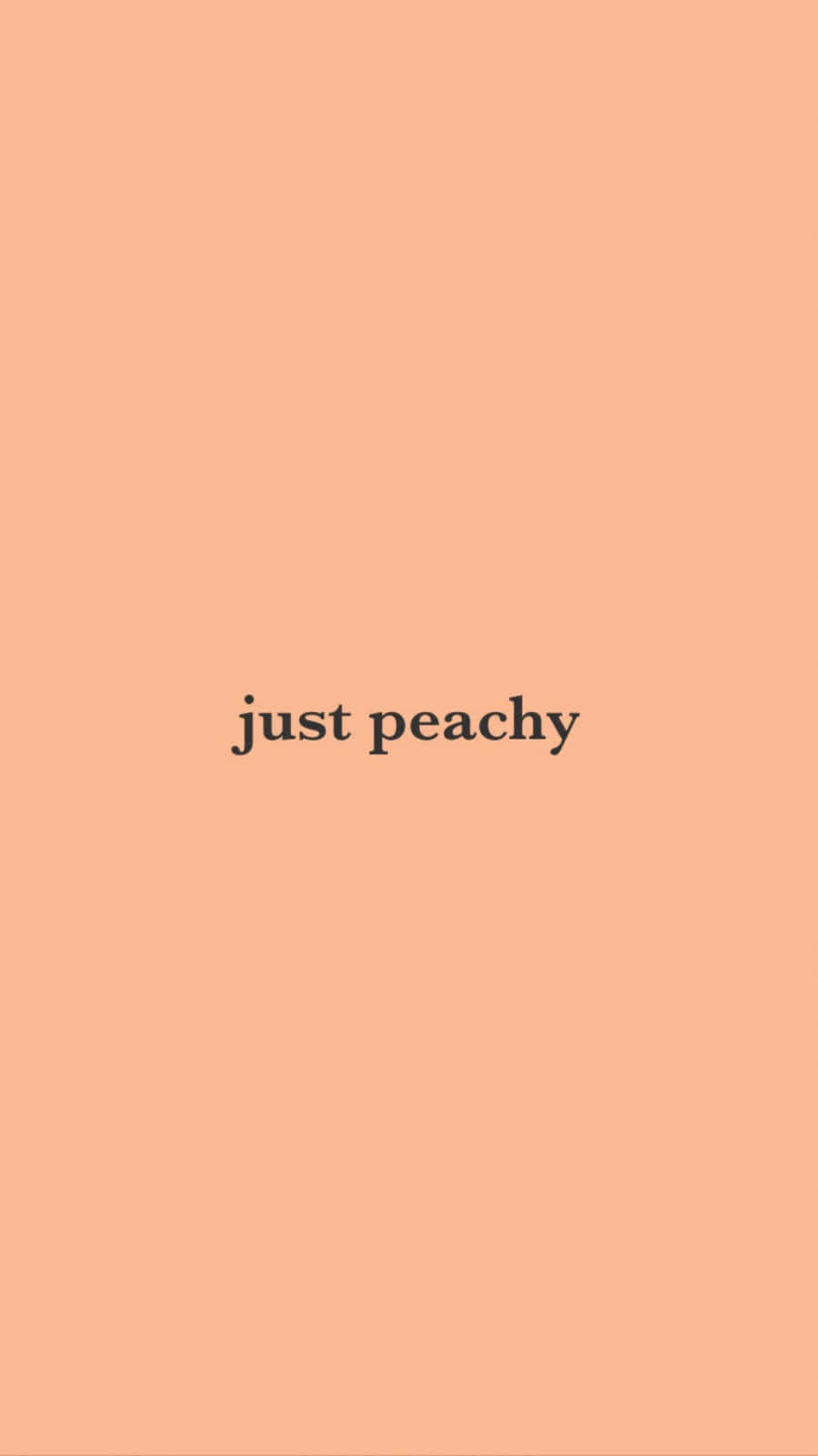 蜜桃色背景，中央顯示文字 just peachy