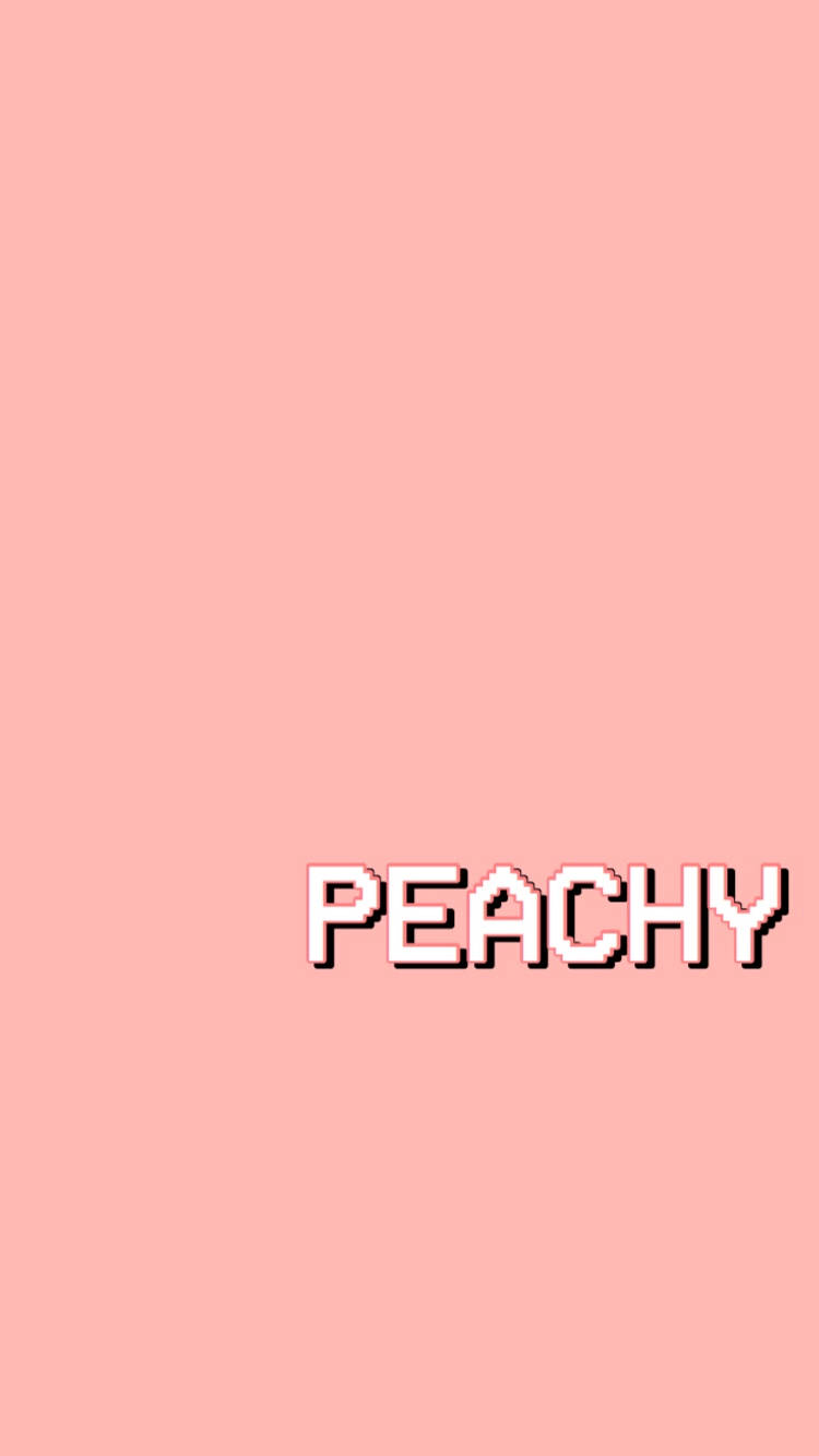 蜜桃背景上的像素字 peachy