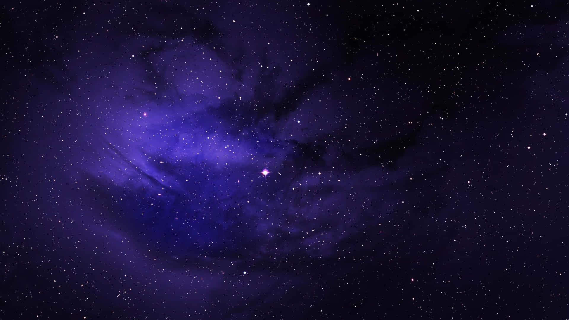 深空中的紫色星雲與星星