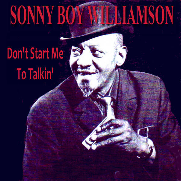 Sonny Boy Williamson 喺深色背景上手持口琴，上面有紅色文字。