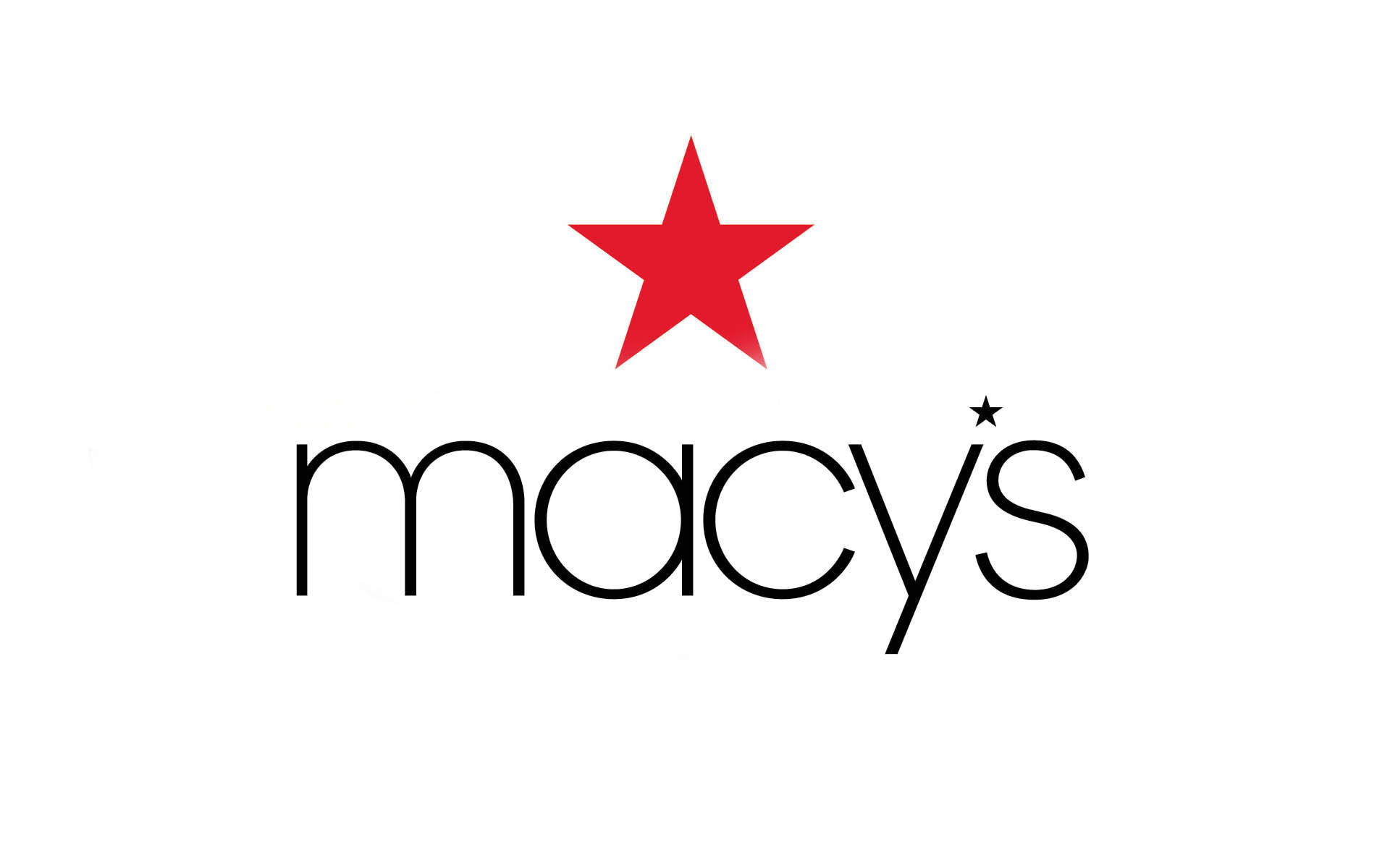 Macy's 標誌，帶有紅色星星和黑色小寫文字，背景為白色