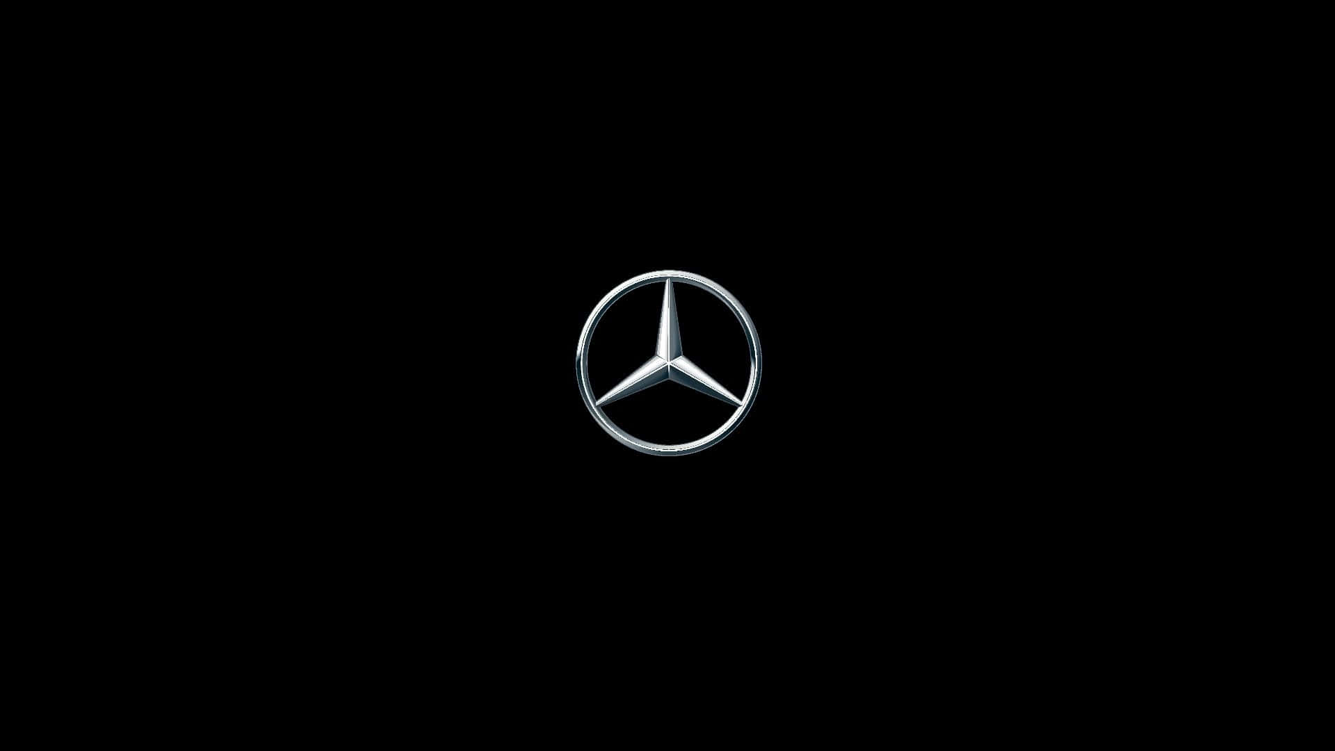 黑色背景上的 Mercedes-Benz 標誌