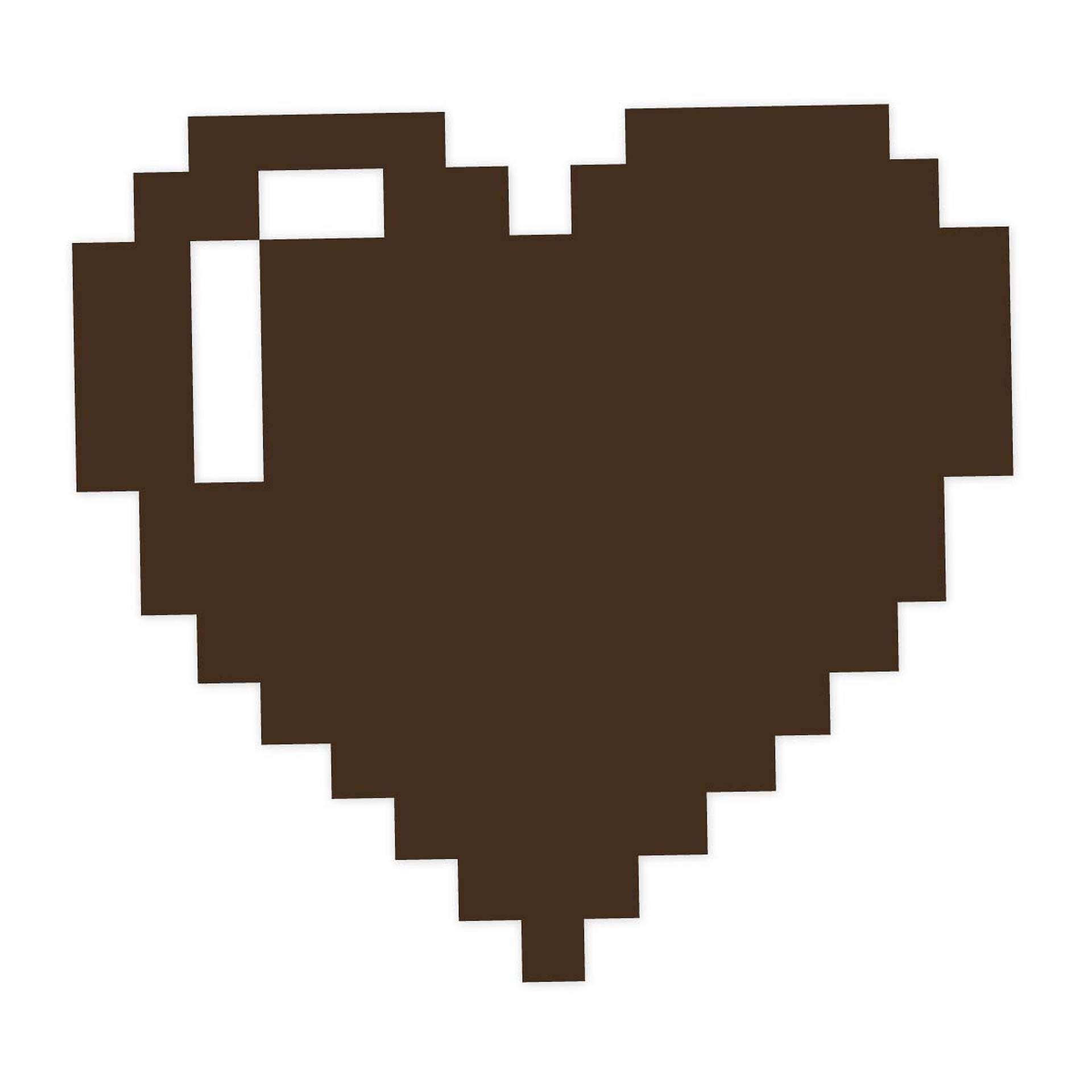 像素化棕色心形圖標，左側有白色條紋。
