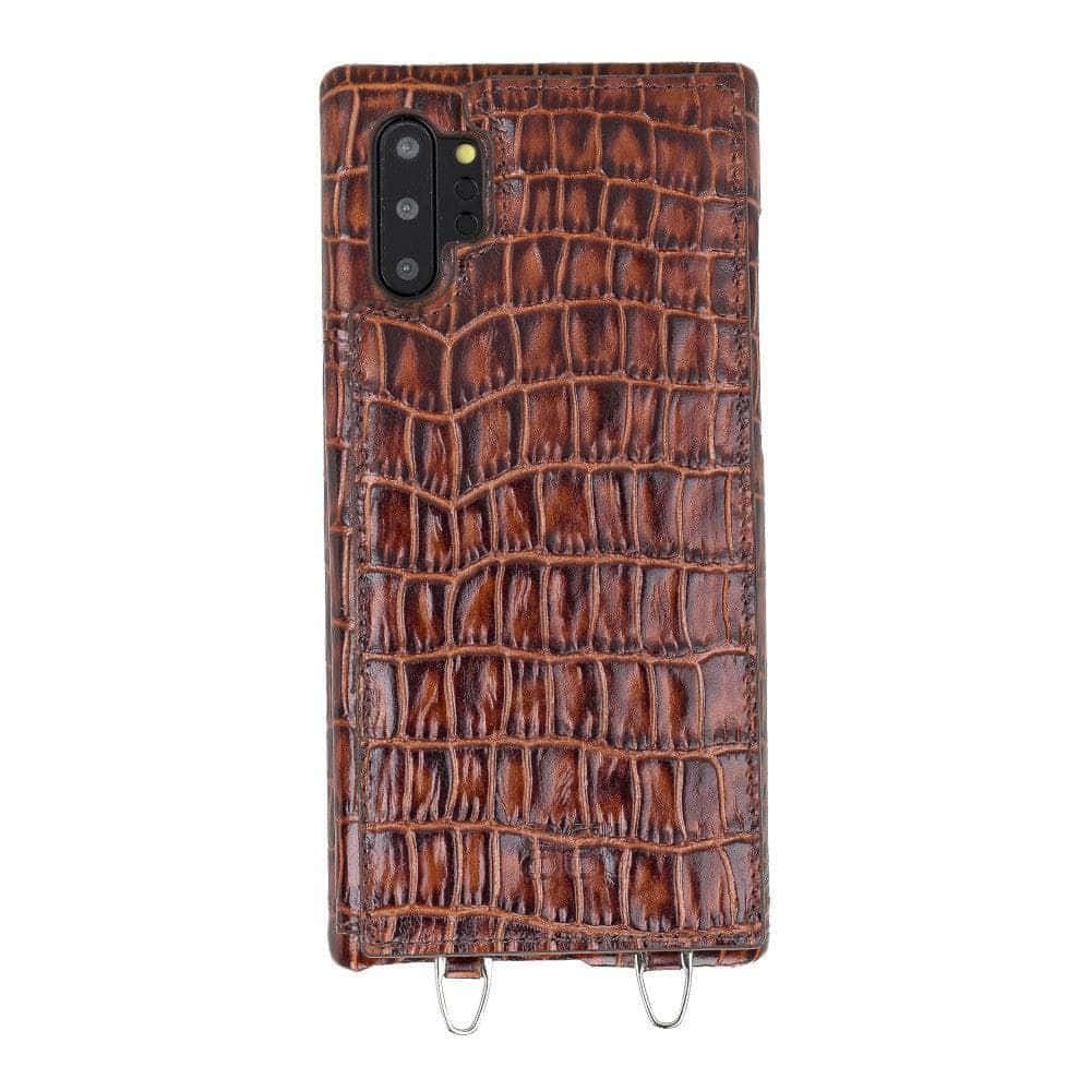 棕色鱷魚皮手機殼適用於三星Galaxy S10 壁紙