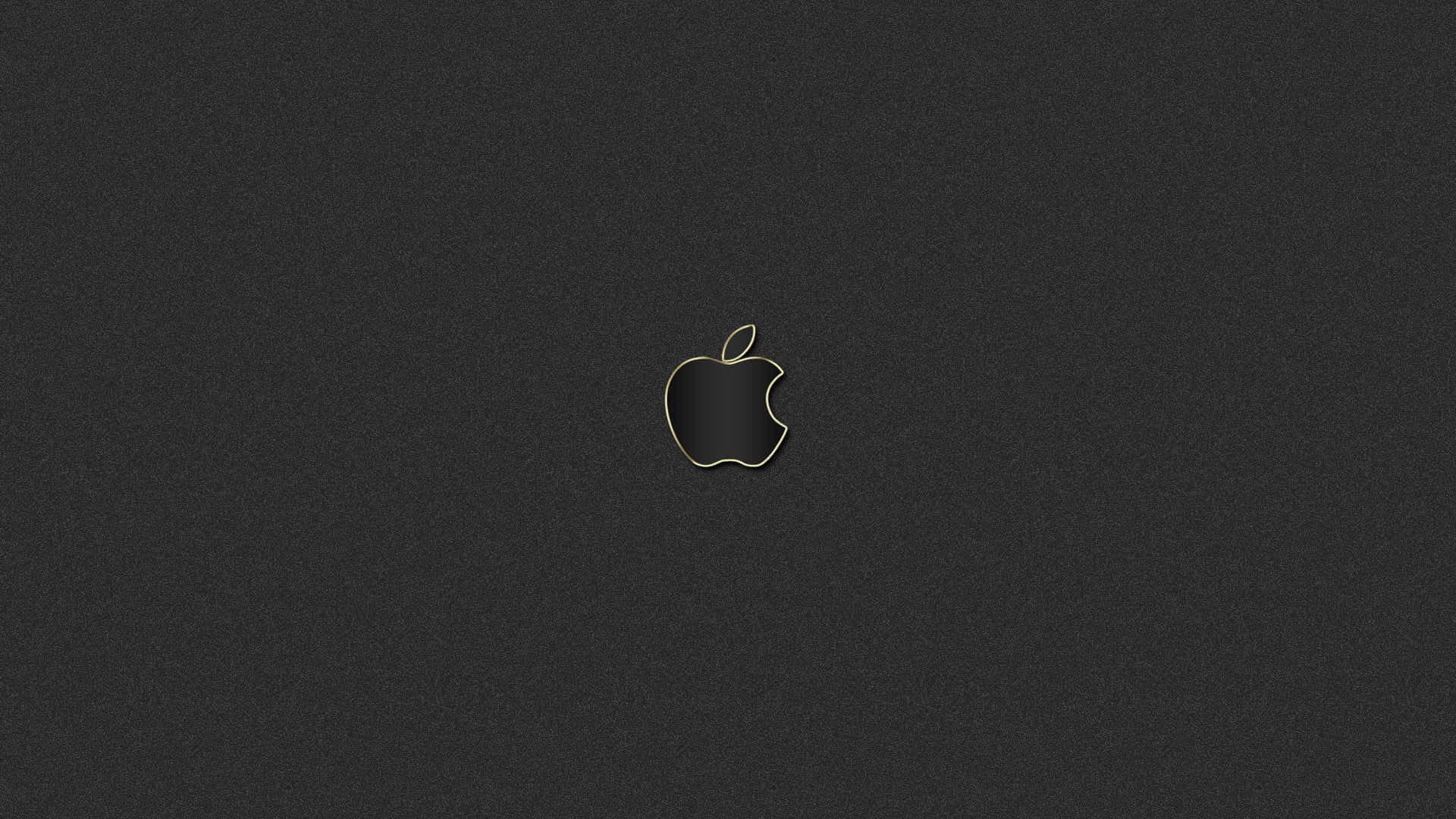 帶有金色輪廓的Apple標誌，置於深灰色紋理背景上