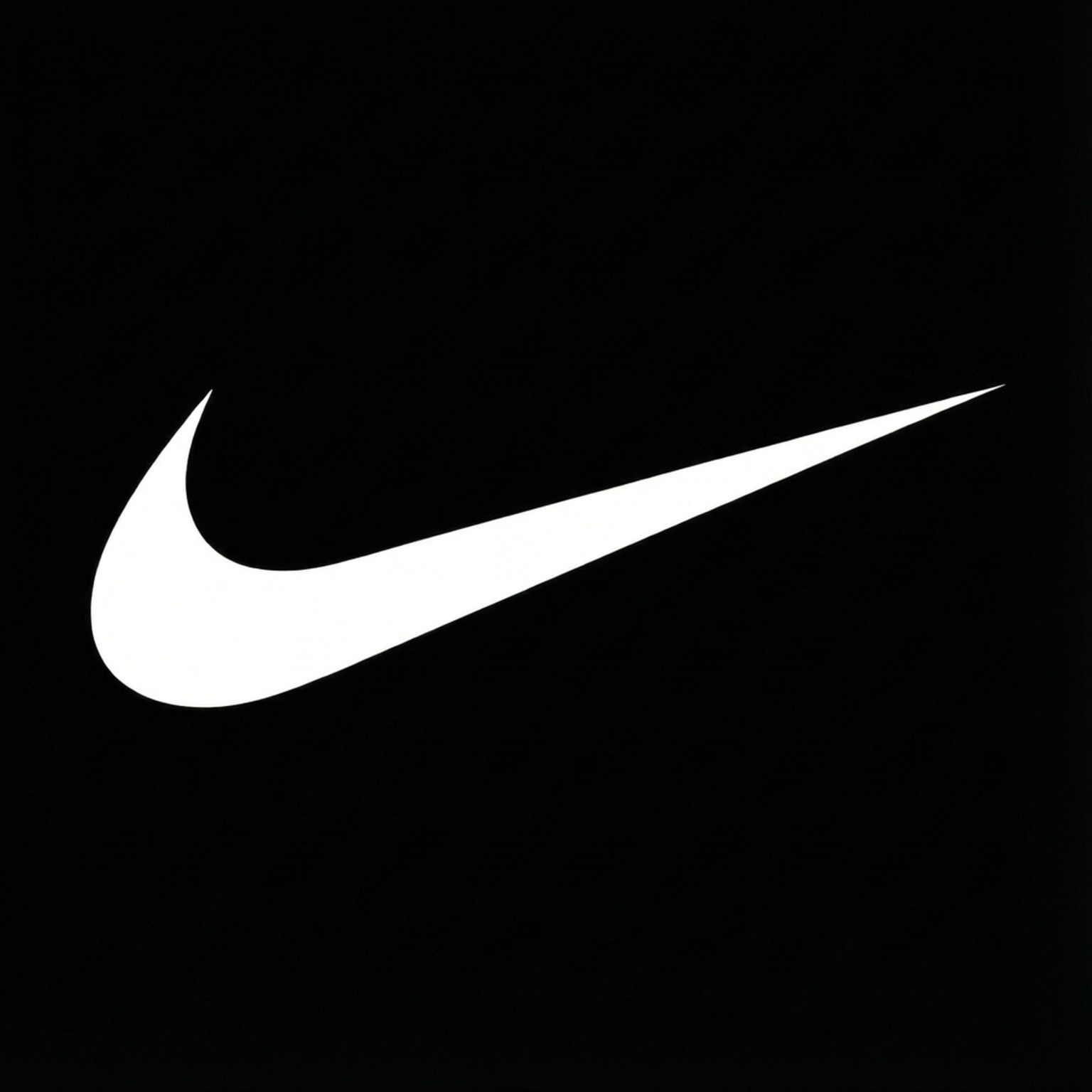 黑色背景上的白色Nike swoosh標誌