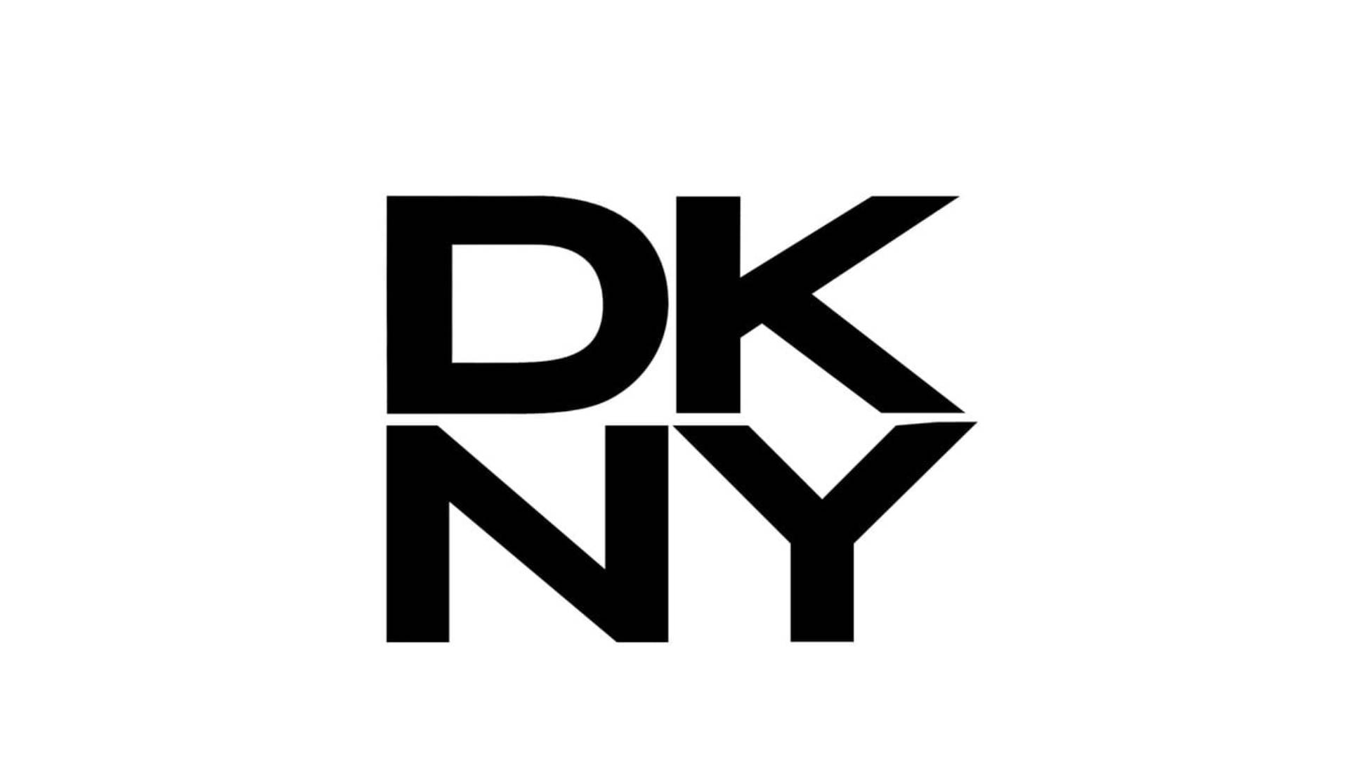白色背景上的粗體黑色DKNY標誌