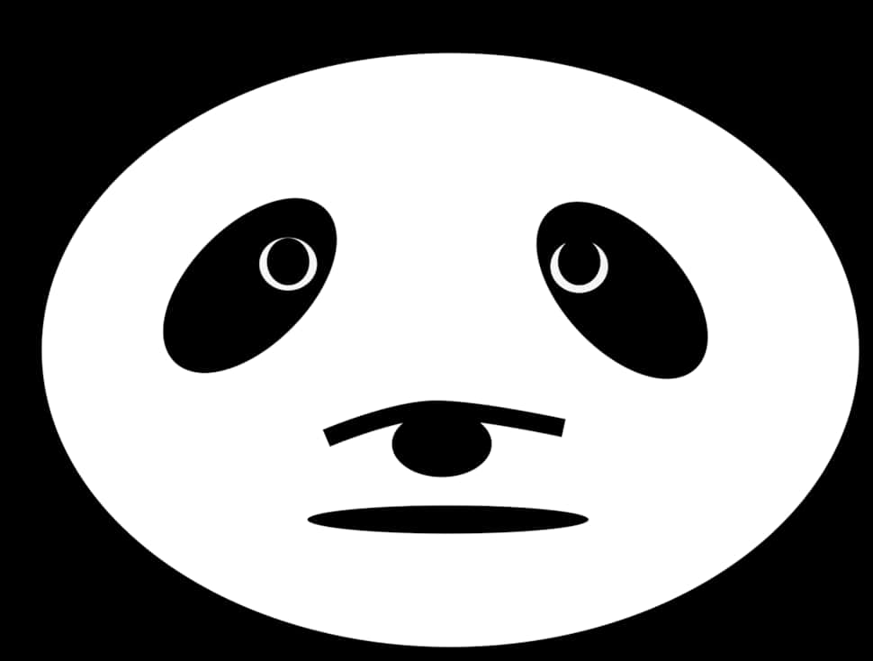 極簡主義熊猫臉部圖形 壁紙