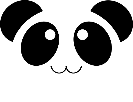 極簡主義熊貓臉圖形 壁紙