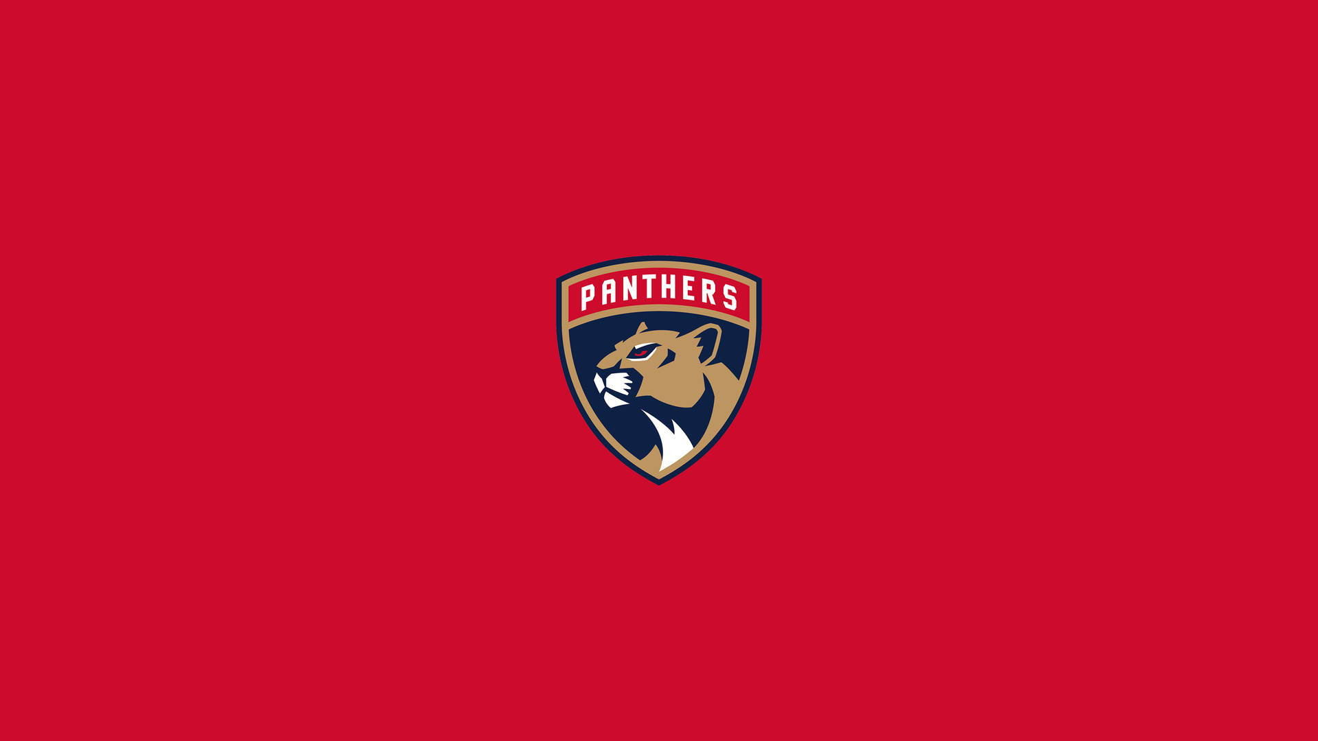 純紅色背景上的Panthers運動隊標誌